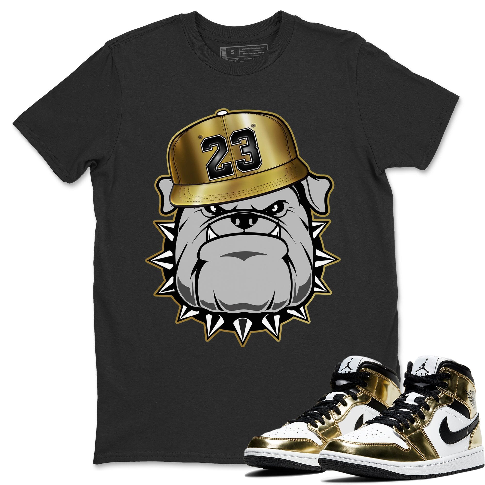 English Bulldog Unisex Tops - Air Jordan 1 Metallic Gold