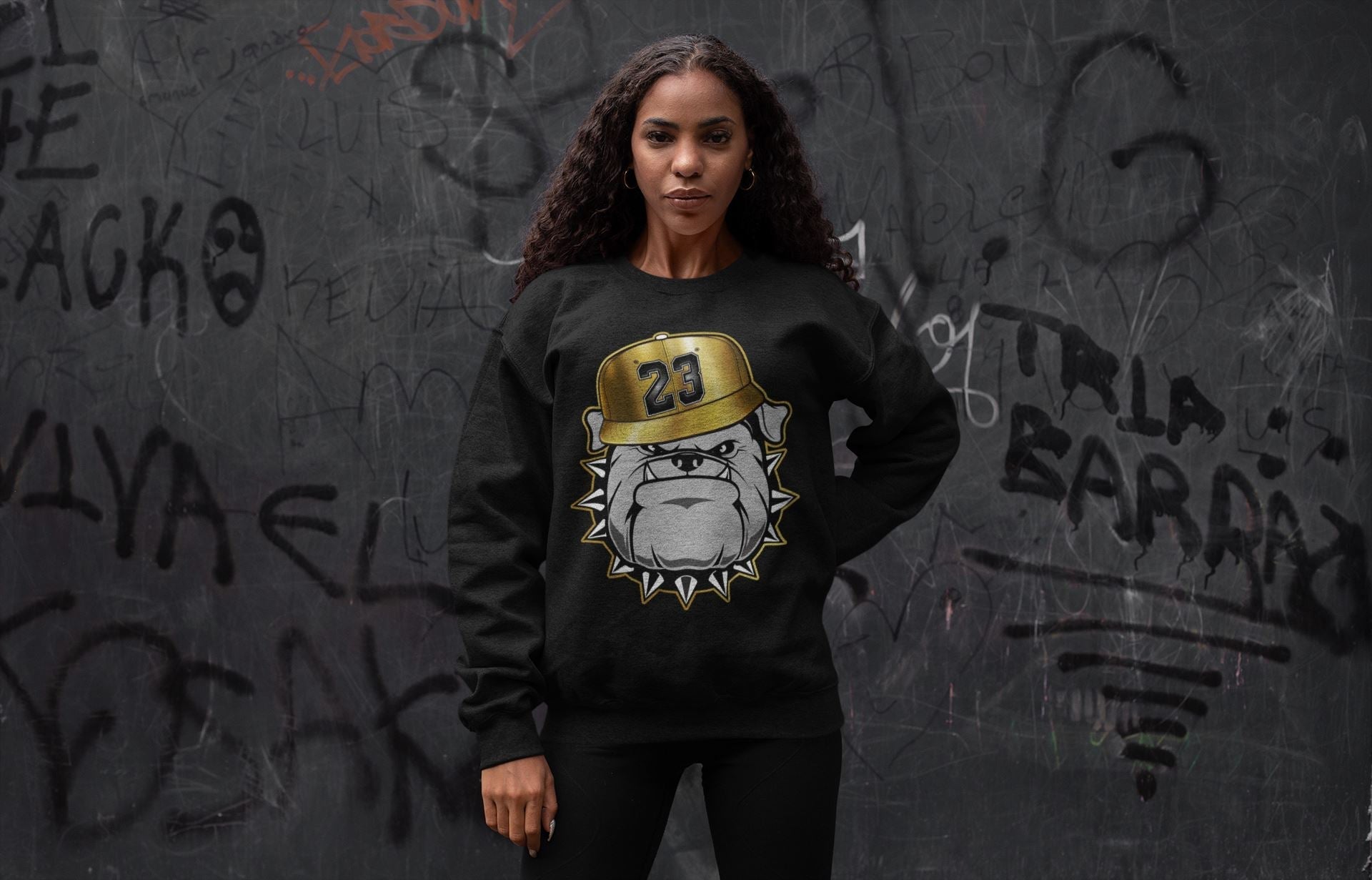 English Bulldog Unisex Tops - Air Jordan 1 Metallic Gold