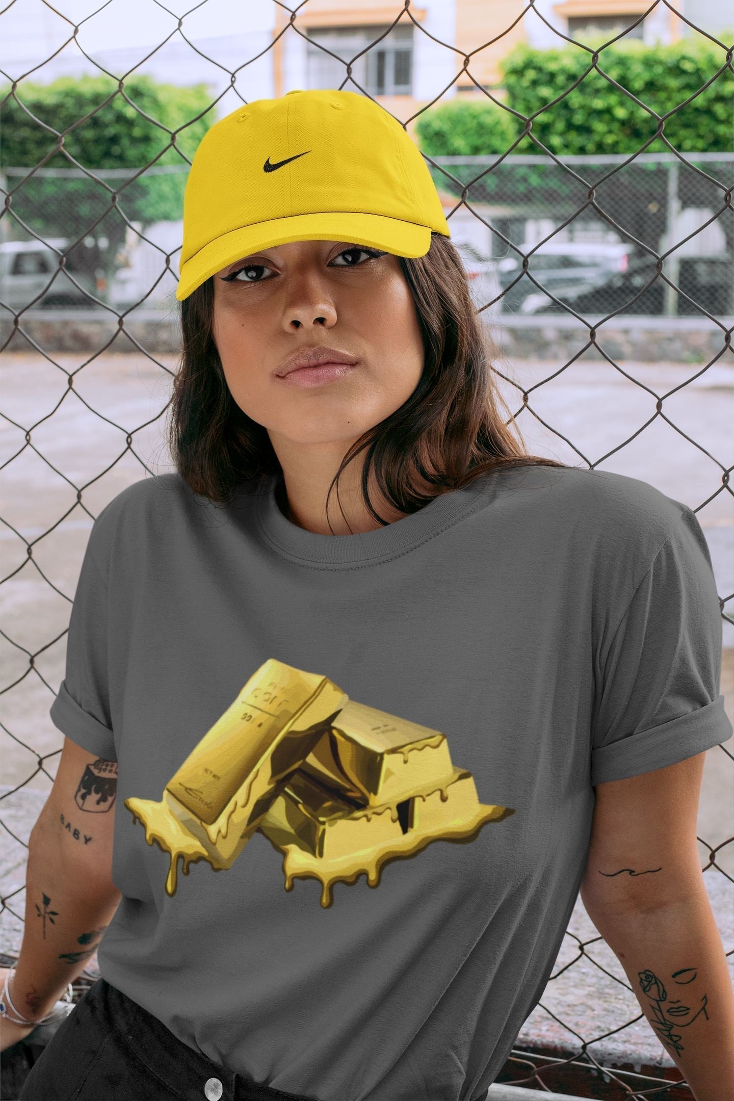 Gold Bar Unisex Tops - Air Jordan 1 Metallic Gold