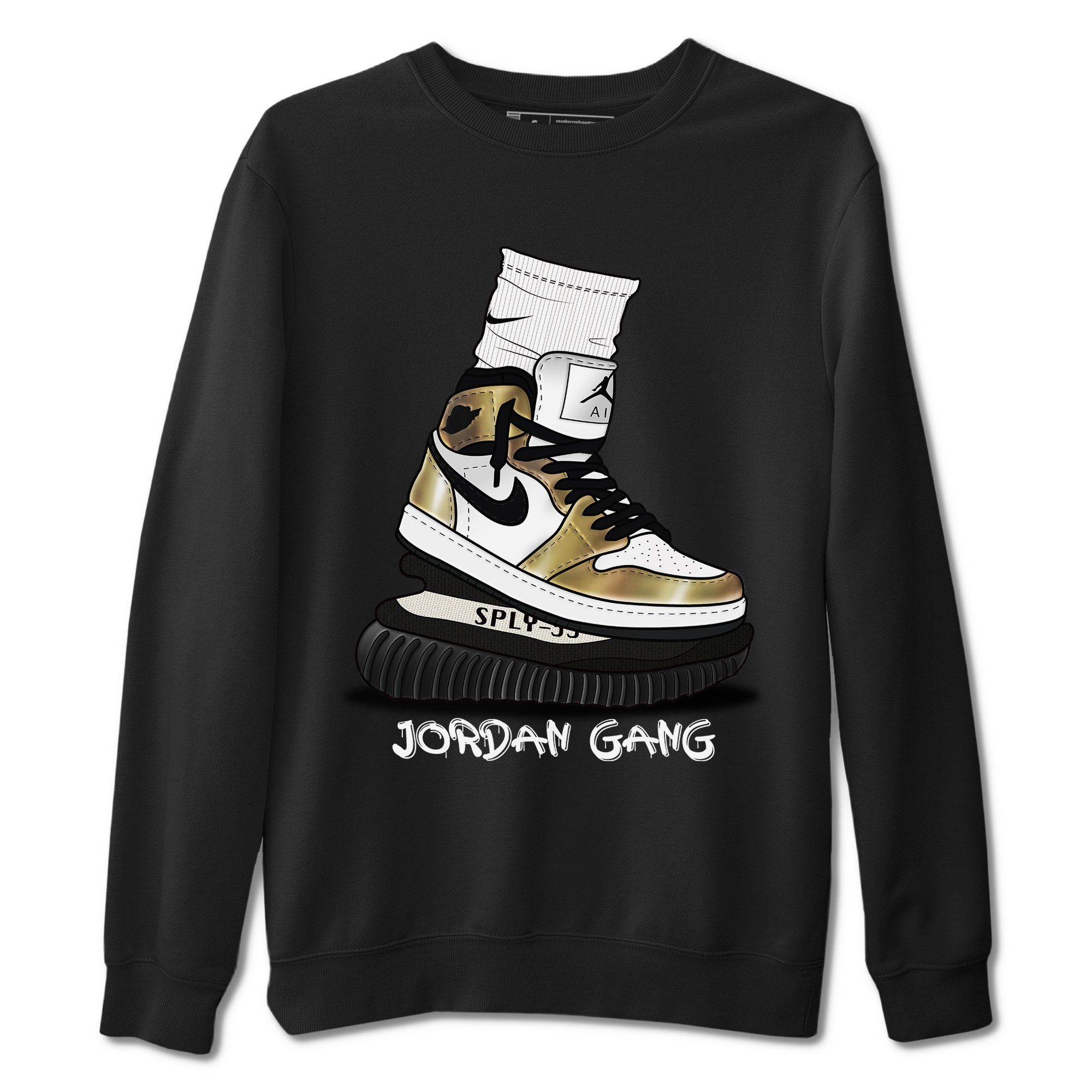 Air Jordan Gang Unisex Tops - Air Jordan 1 Metallic Gold