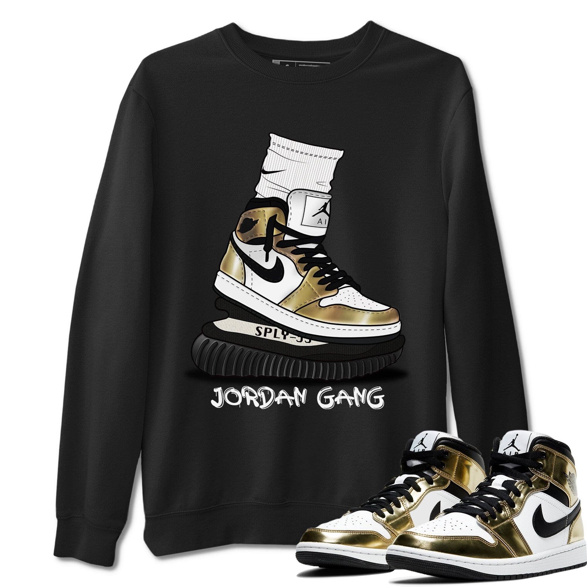 Air Jordan Gang Unisex Tops - Air Jordan 1 Metallic Gold