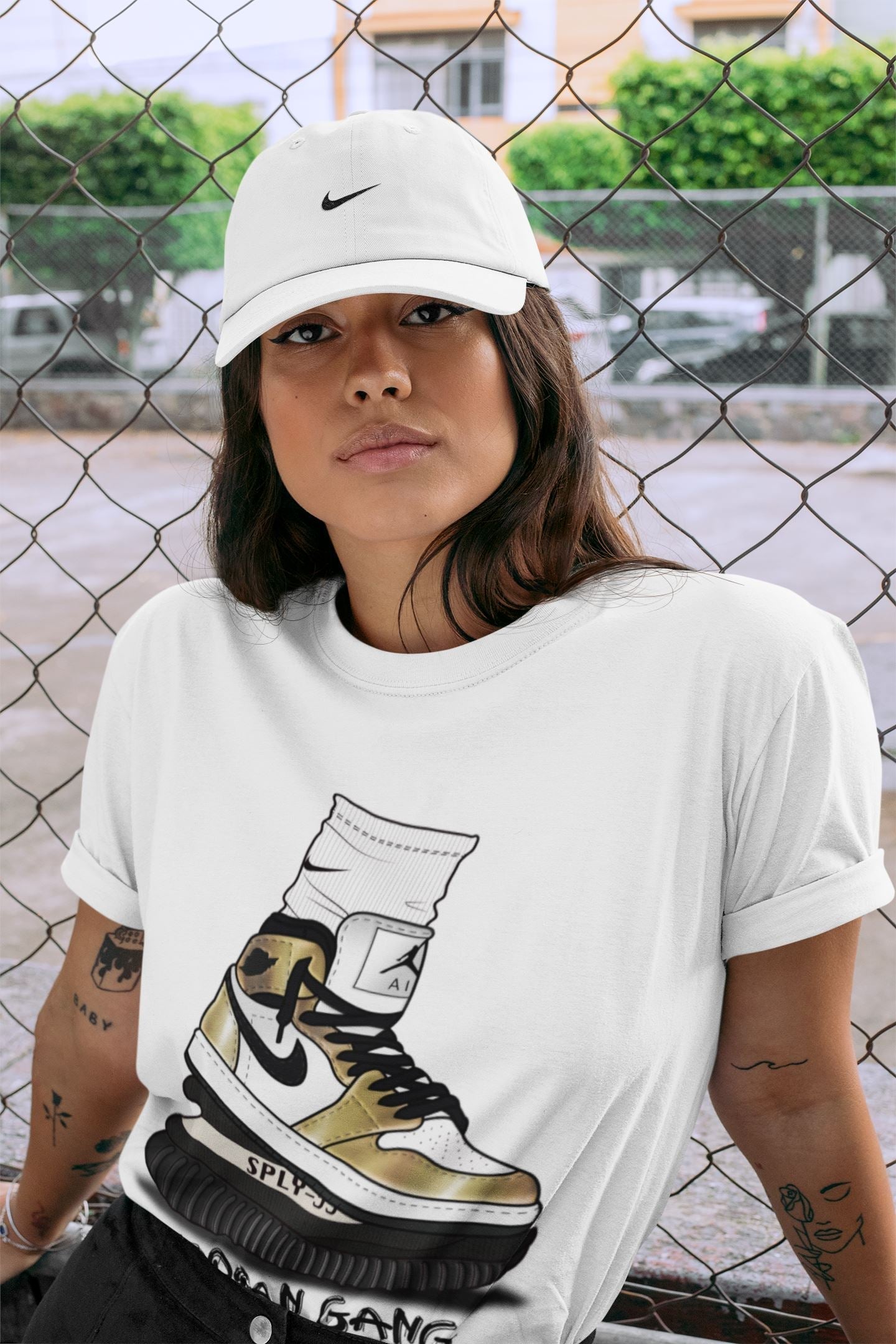 Air Jordan Gang Unisex Tops - Air Jordan 1 Metallic Gold