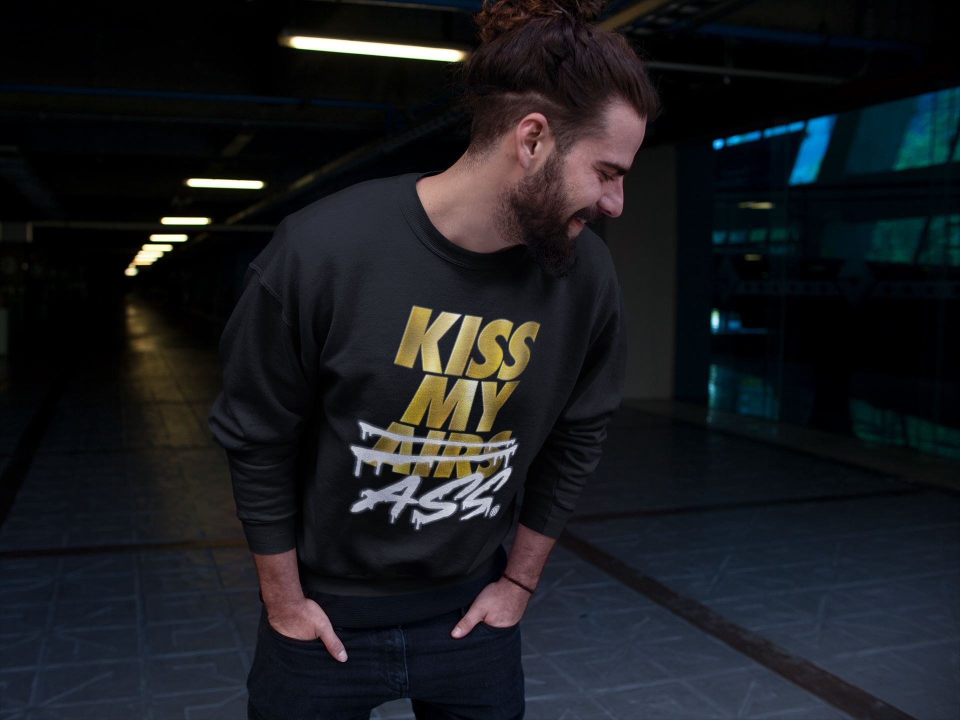 Kiss My Ass Unisex Tops - Air Jordan 1 Metallic Gold