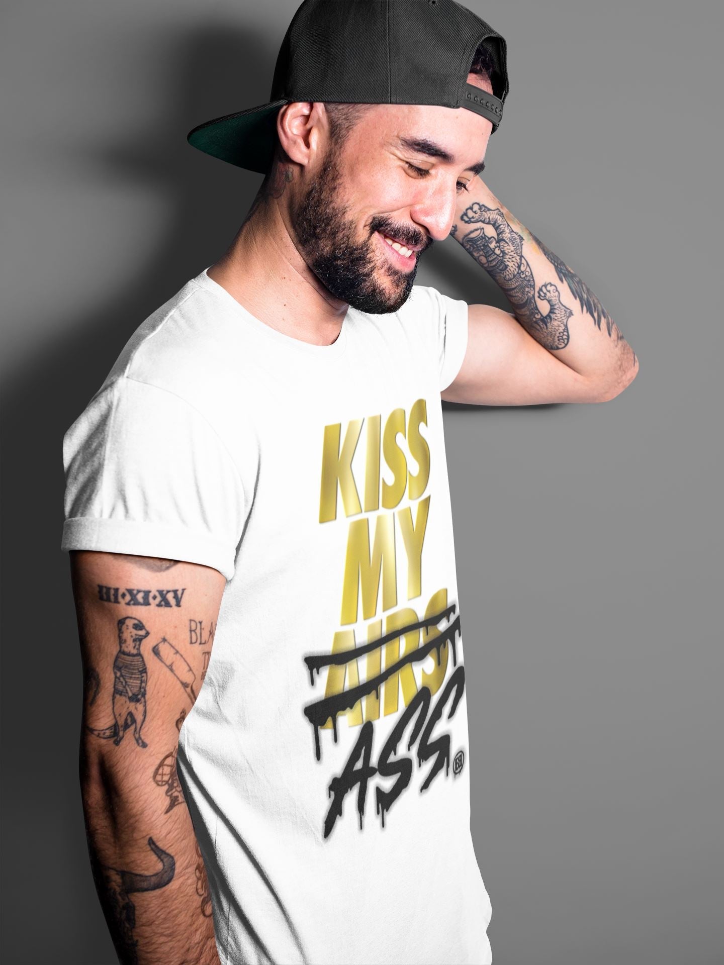 Kiss My Ass Unisex Tops - Air Jordan 1 Metallic Gold