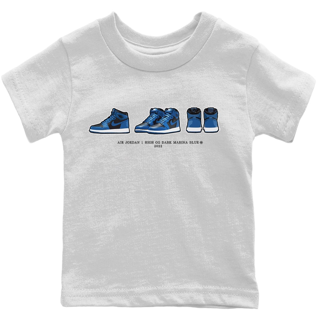 snkmatch Prelude Kids Tops - Air Jordan 1 Dark Marina Blue