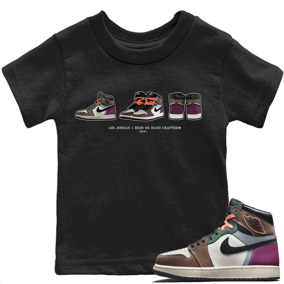 snkmatch Prelude Kids Tops - Air Jordan 1 Hand Crafted