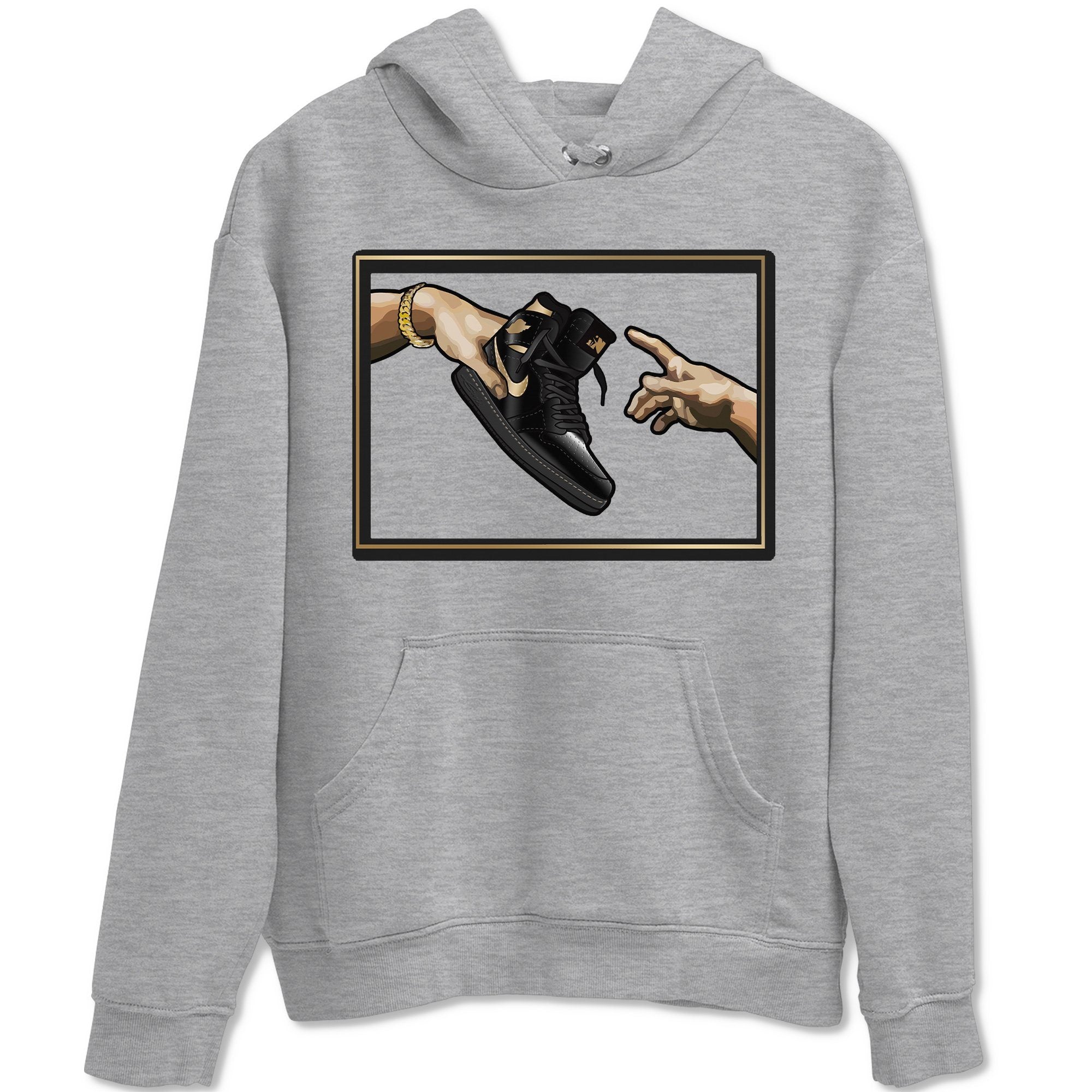Adam's Creation Unisex Tops - Air Jordan 1 Black Metallic Gold