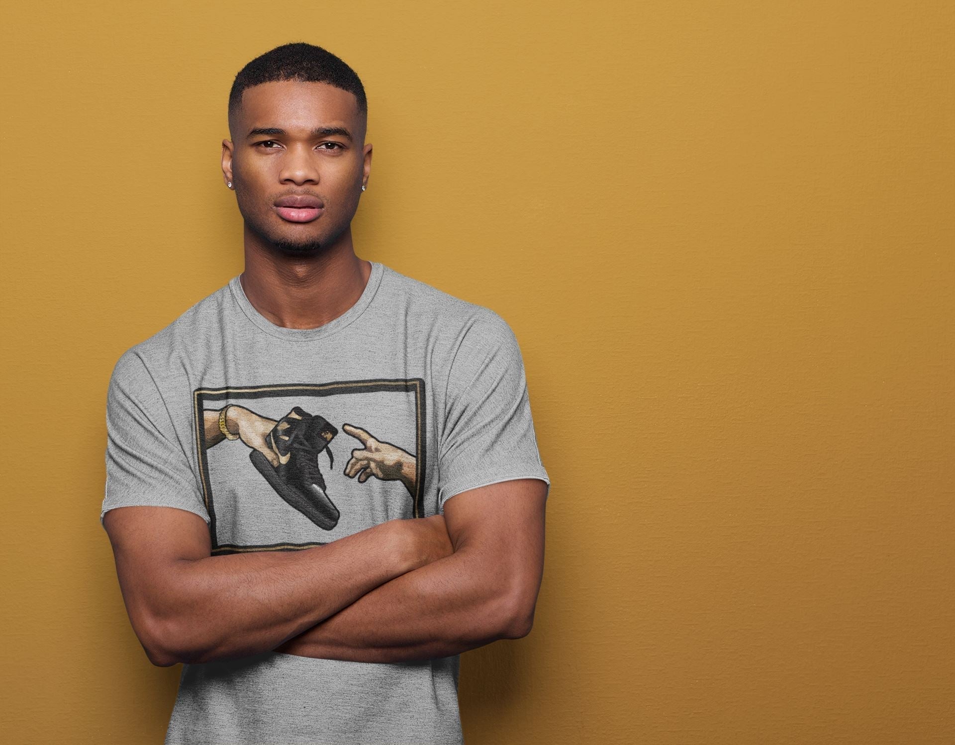 Adam's Creation Unisex Tops - Air Jordan 1 Black Metallic Gold