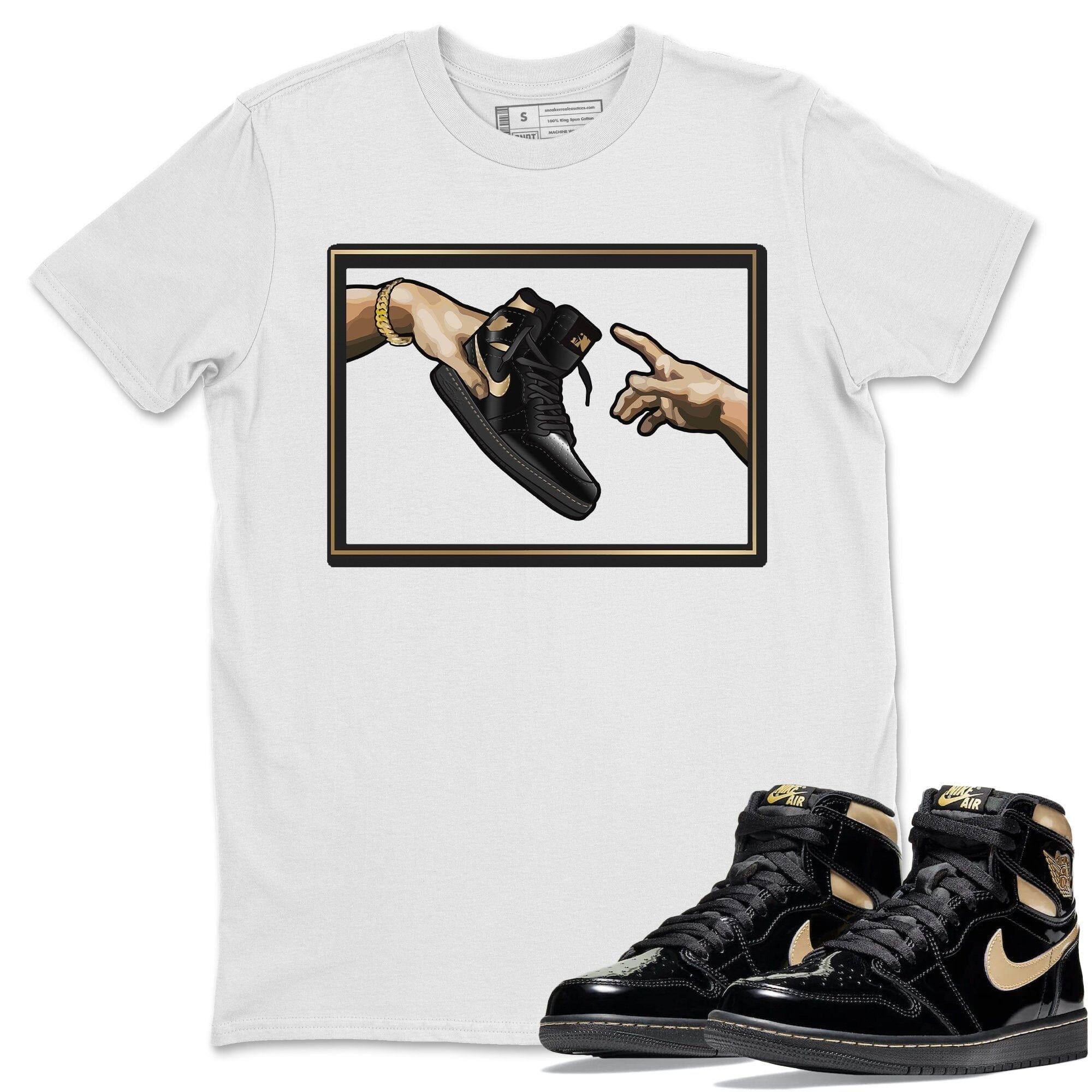 Adam's Creation Unisex Tops - Air Jordan 1 Black Metallic Gold