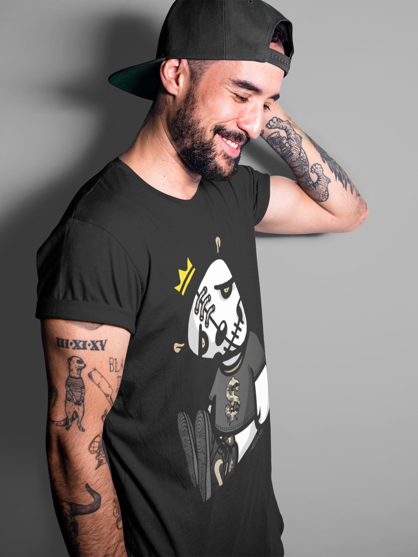 Dead Dolls Unisex Tops - Air Jordan 1 Black Metallic Gold