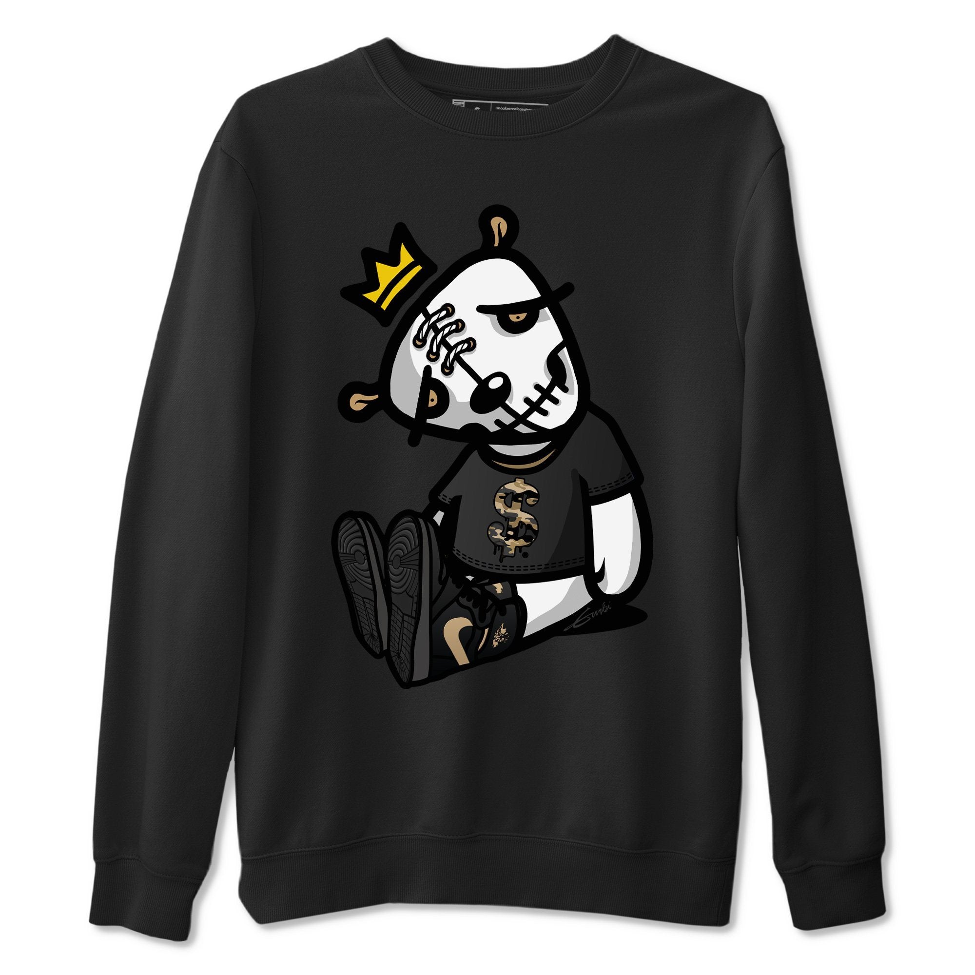 Dead Dolls Unisex Tops - Air Jordan 1 Black Metallic Gold