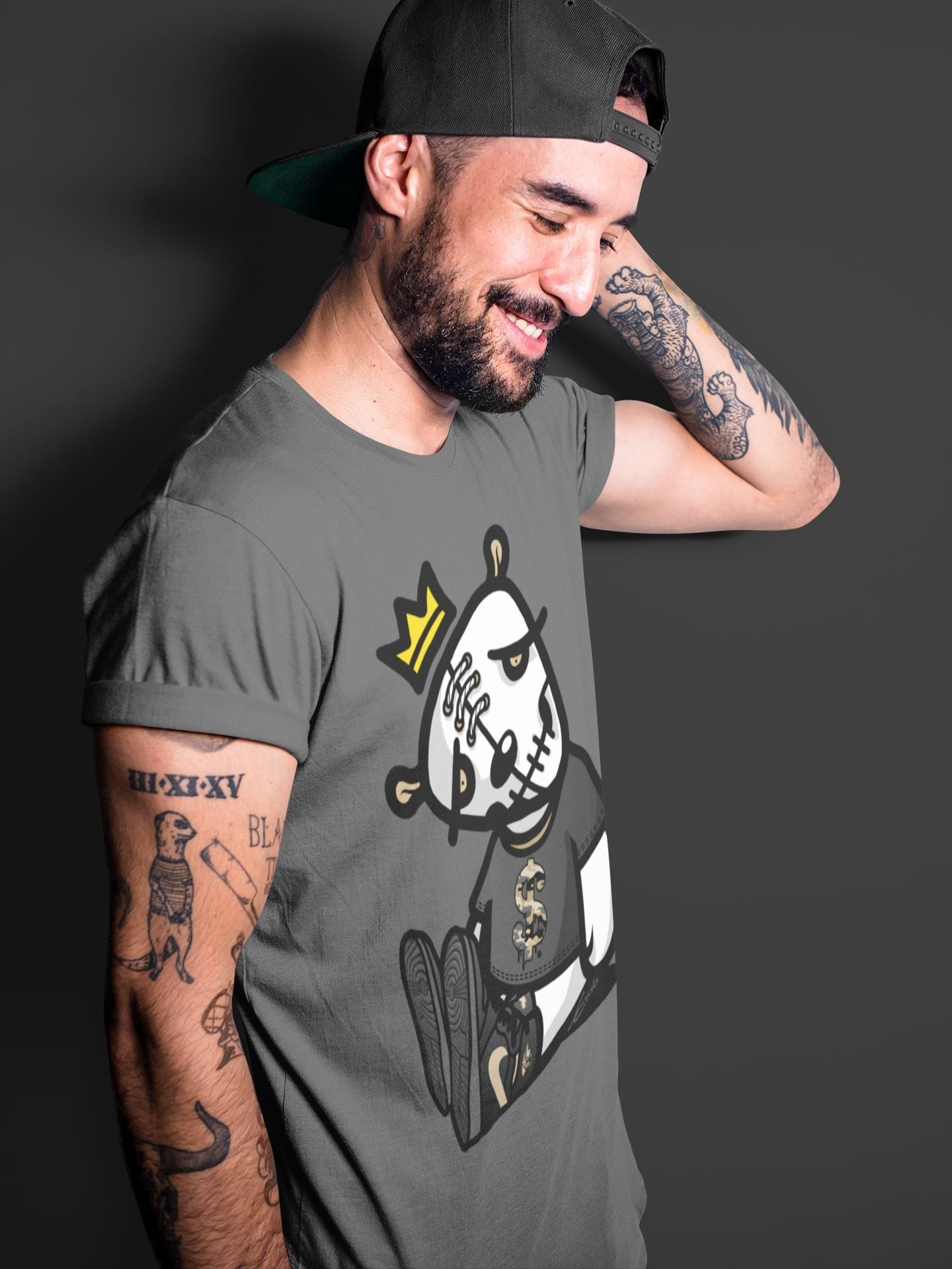 Dead Dolls Unisex Tops - Air Jordan 1 Black Metallic Gold
