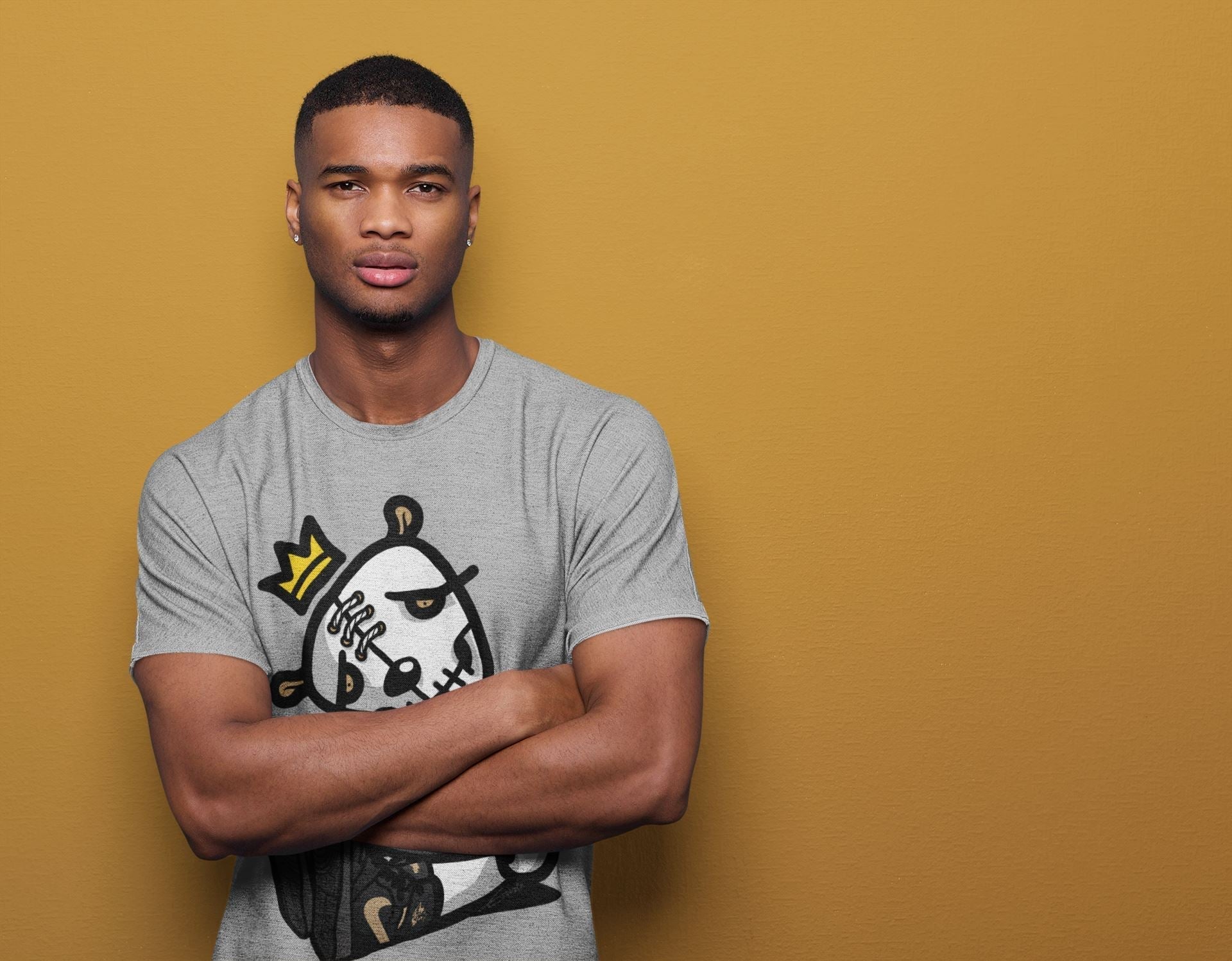 Dead Dolls Unisex Tops - Air Jordan 1 Black Metallic Gold