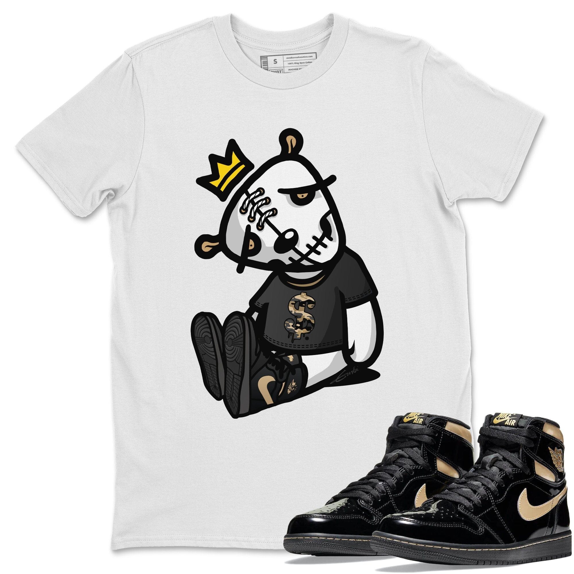 Dead Dolls Unisex Tops - Air Jordan 1 Black Metallic Gold