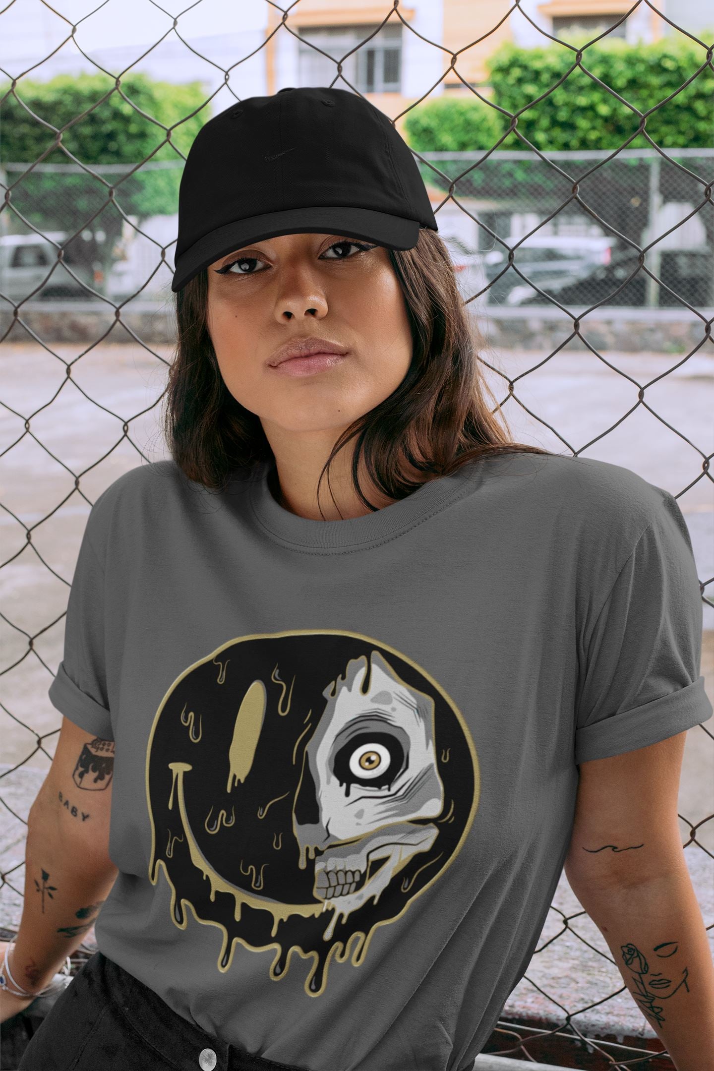 Dead Inside Unisex Tops - Air Jordan 1 Black Metallic Gold