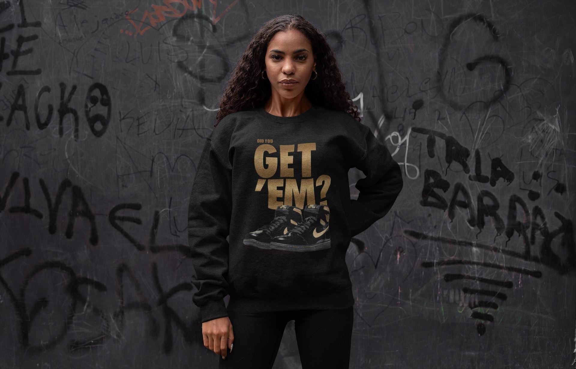 Did You Get 'Em Unisex Tops - Air Jordan 1 Black Metallic Gold