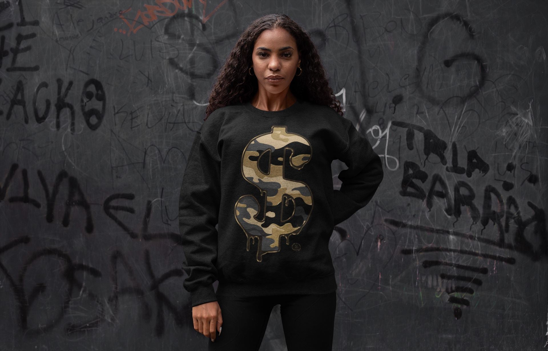 Dollar Camo Unisex Tops - Air Jordan 1 Black Metallic Gold