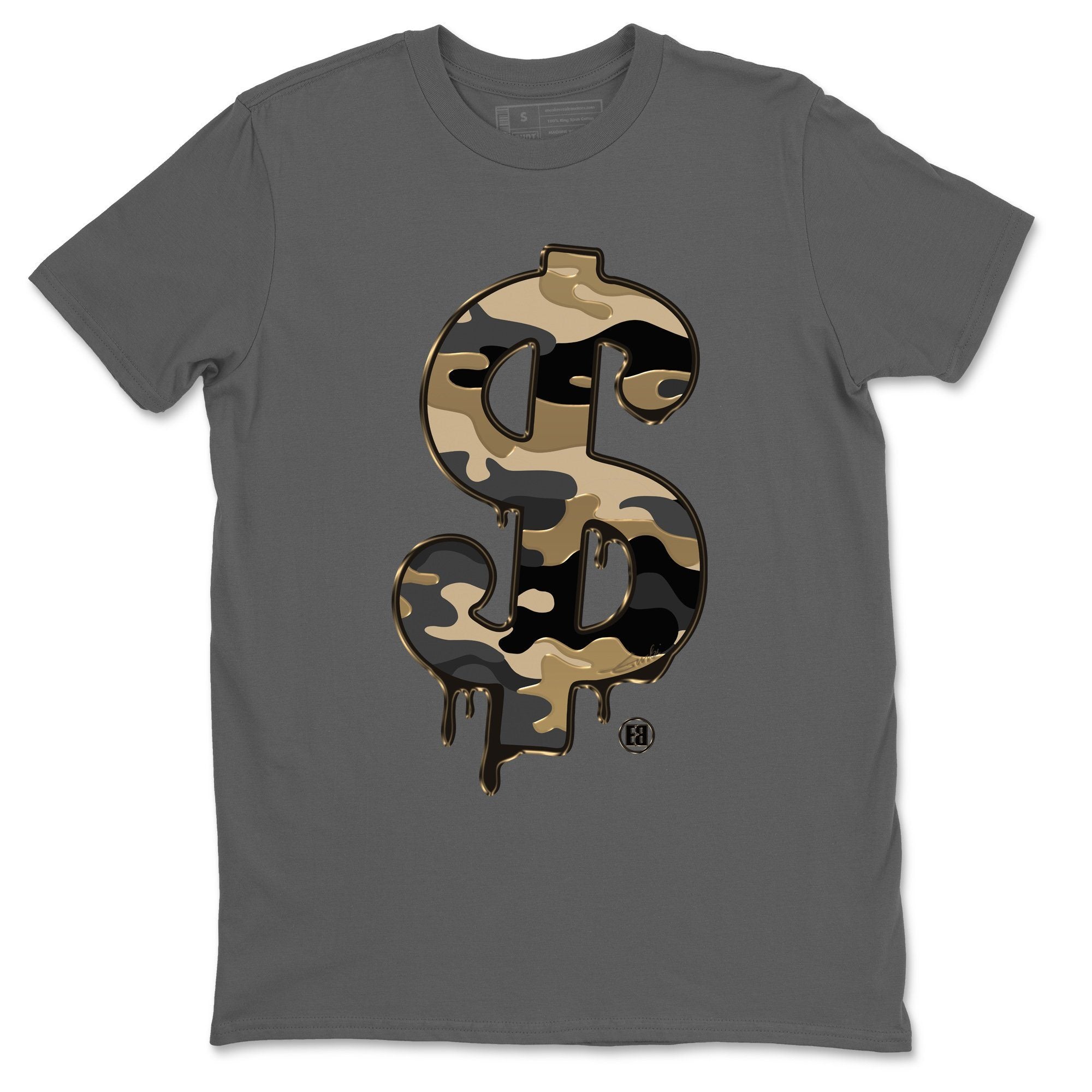 Dollar Camo Unisex Tops - Air Jordan 1 Black Metallic Gold