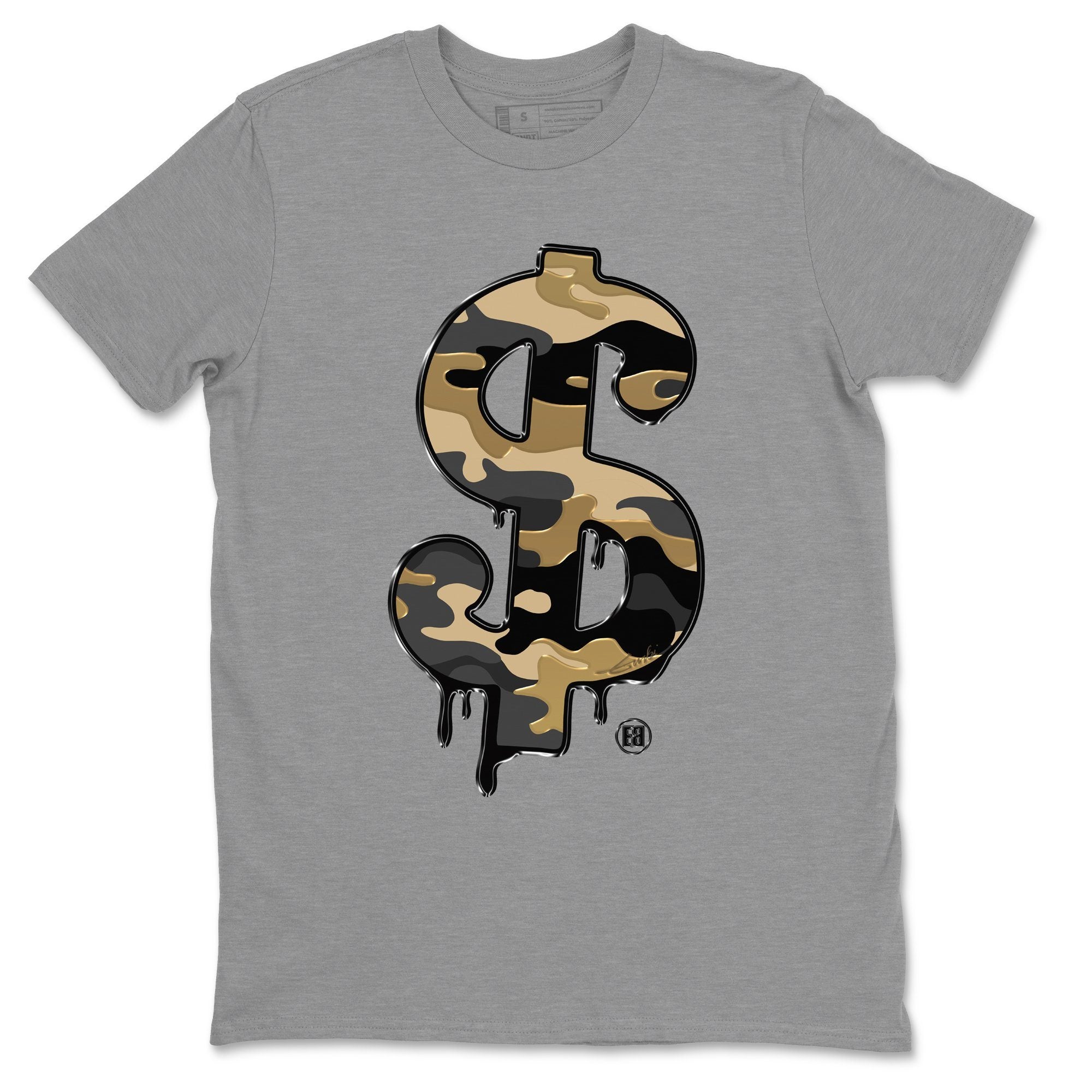 Dollar Camo Unisex Tops - Air Jordan 1 Black Metallic Gold