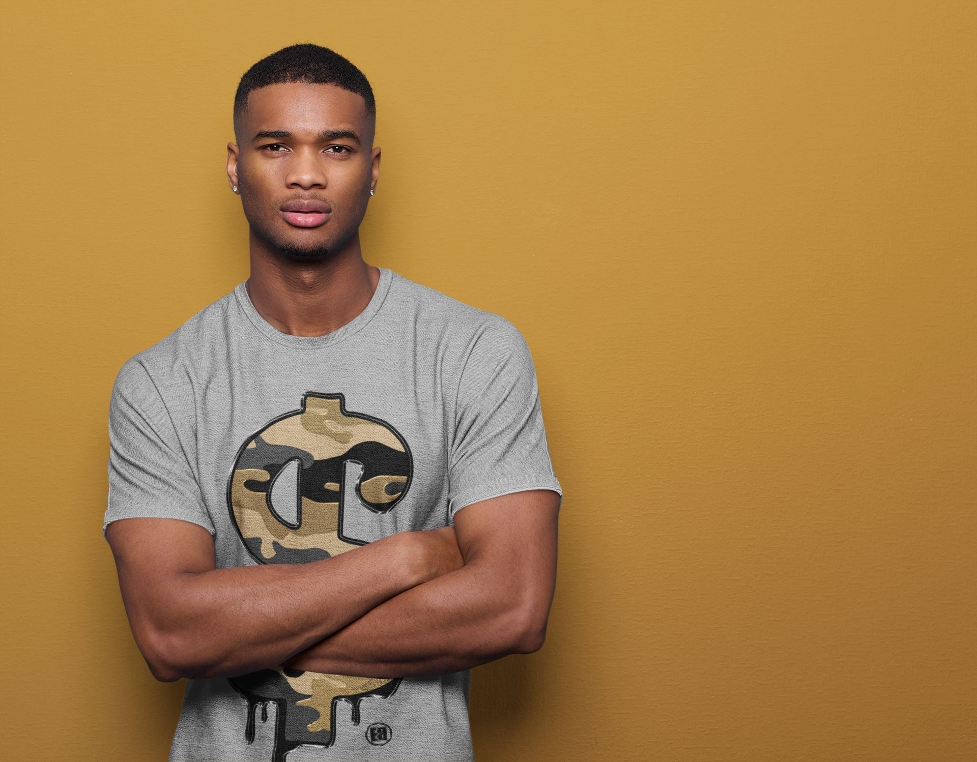 Dollar Camo Unisex Tops - Air Jordan 1 Black Metallic Gold