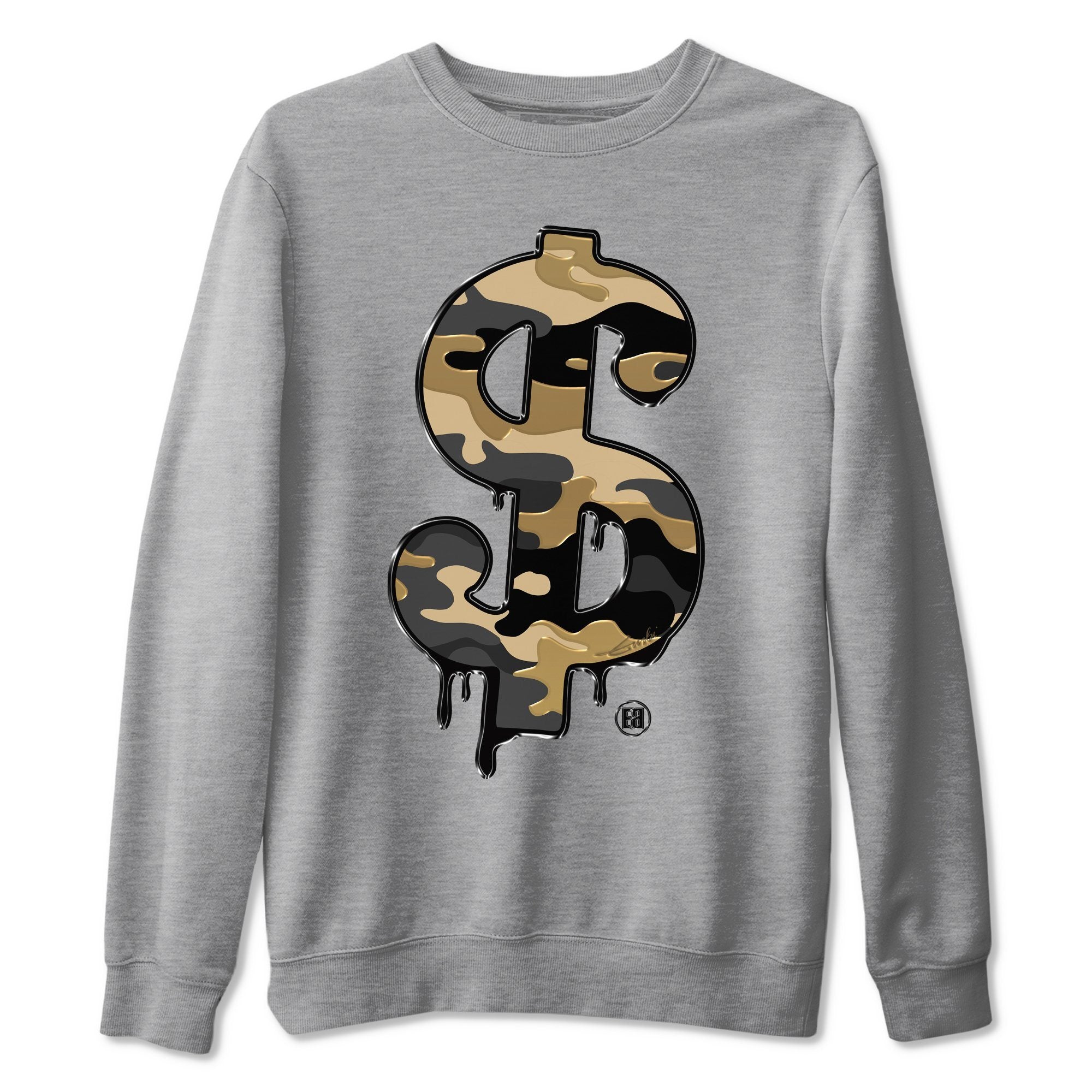 Dollar Camo Unisex Tops - Air Jordan 1 Black Metallic Gold
