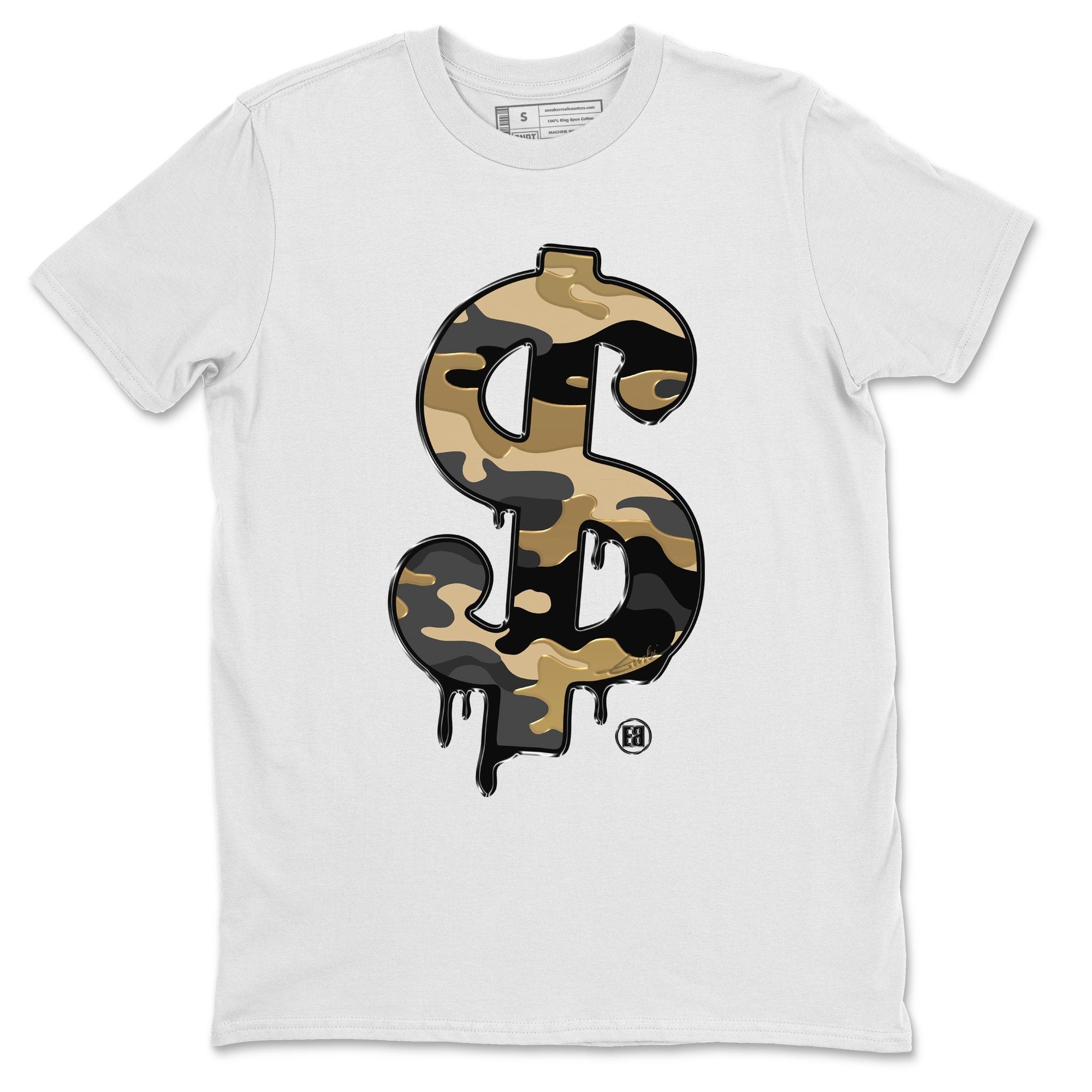 Dollar Camo Unisex Tops - Air Jordan 1 Black Metallic Gold