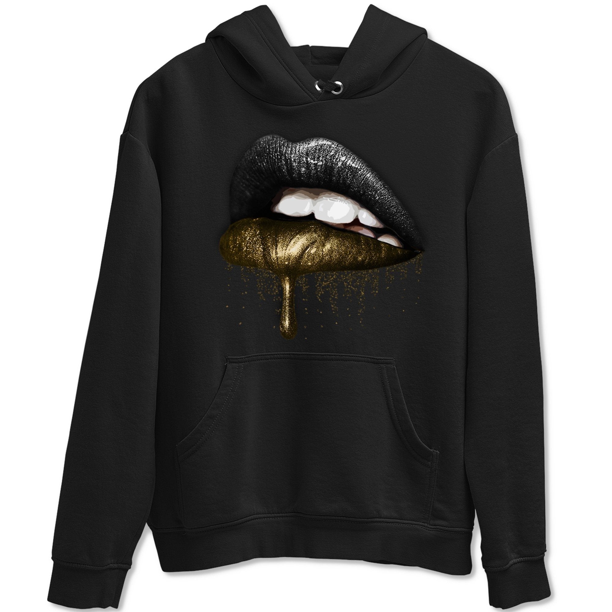 Dripping Lips Unisex Tops - Air Jordan 1 Black Metallic Gold