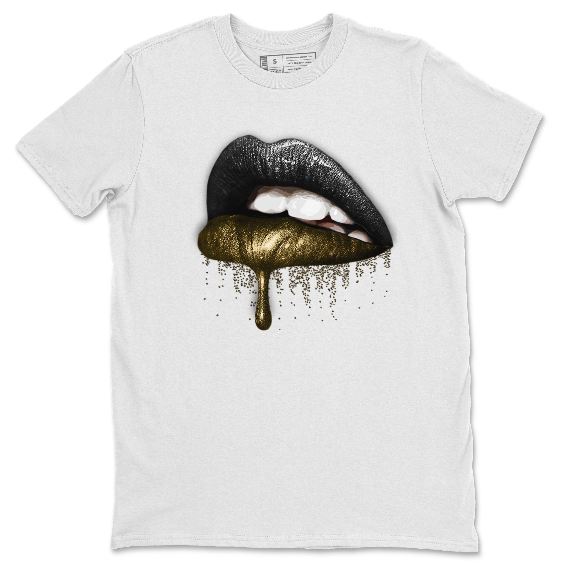 Dripping Lips Unisex Tops - Air Jordan 1 Black Metallic Gold