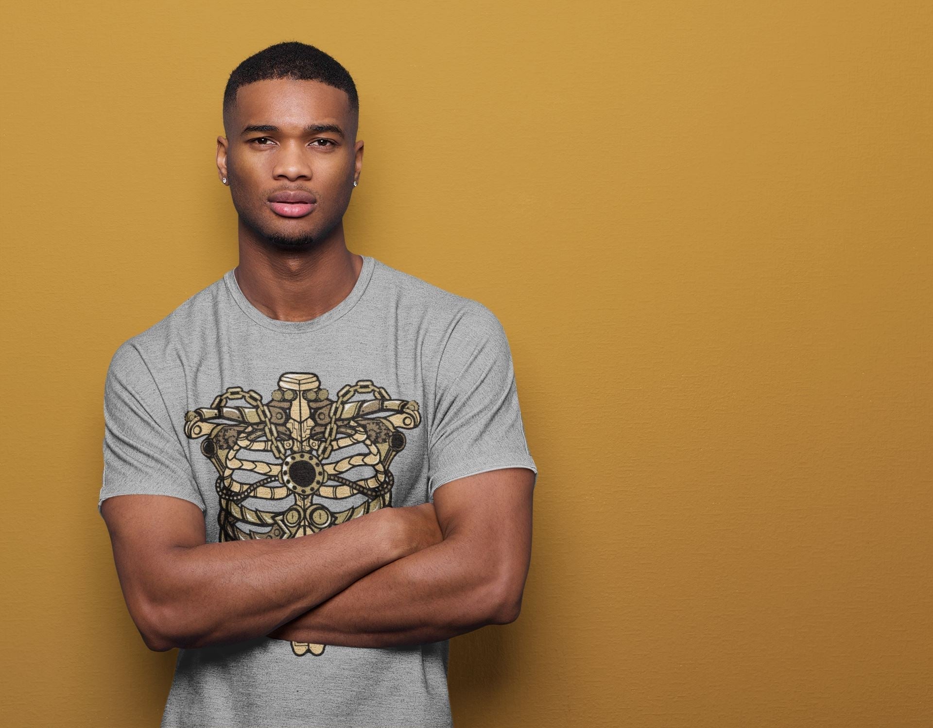 Metallic Ribcage Unisex Tops - Air Jordan 1 Black Metallic Gold