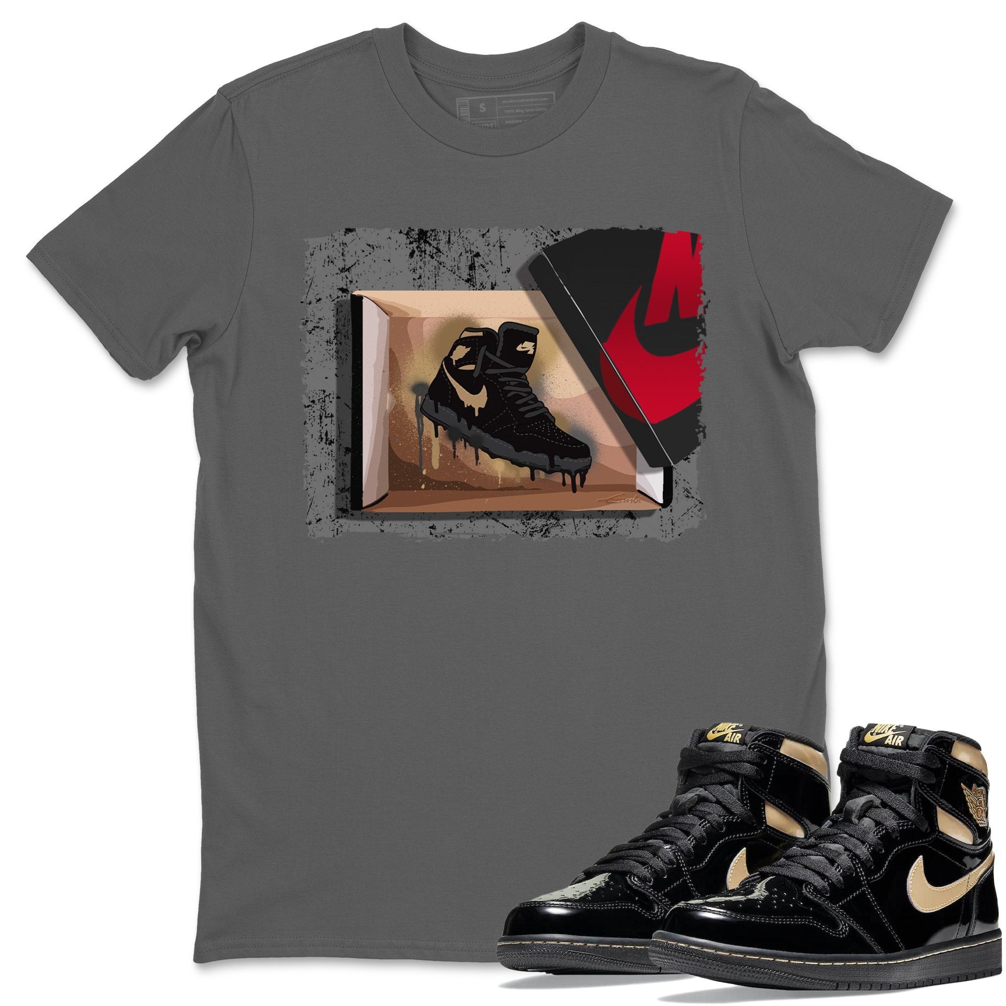 New Kicks Unisex Tops - Air Jordan 1 Black Metallic Gold