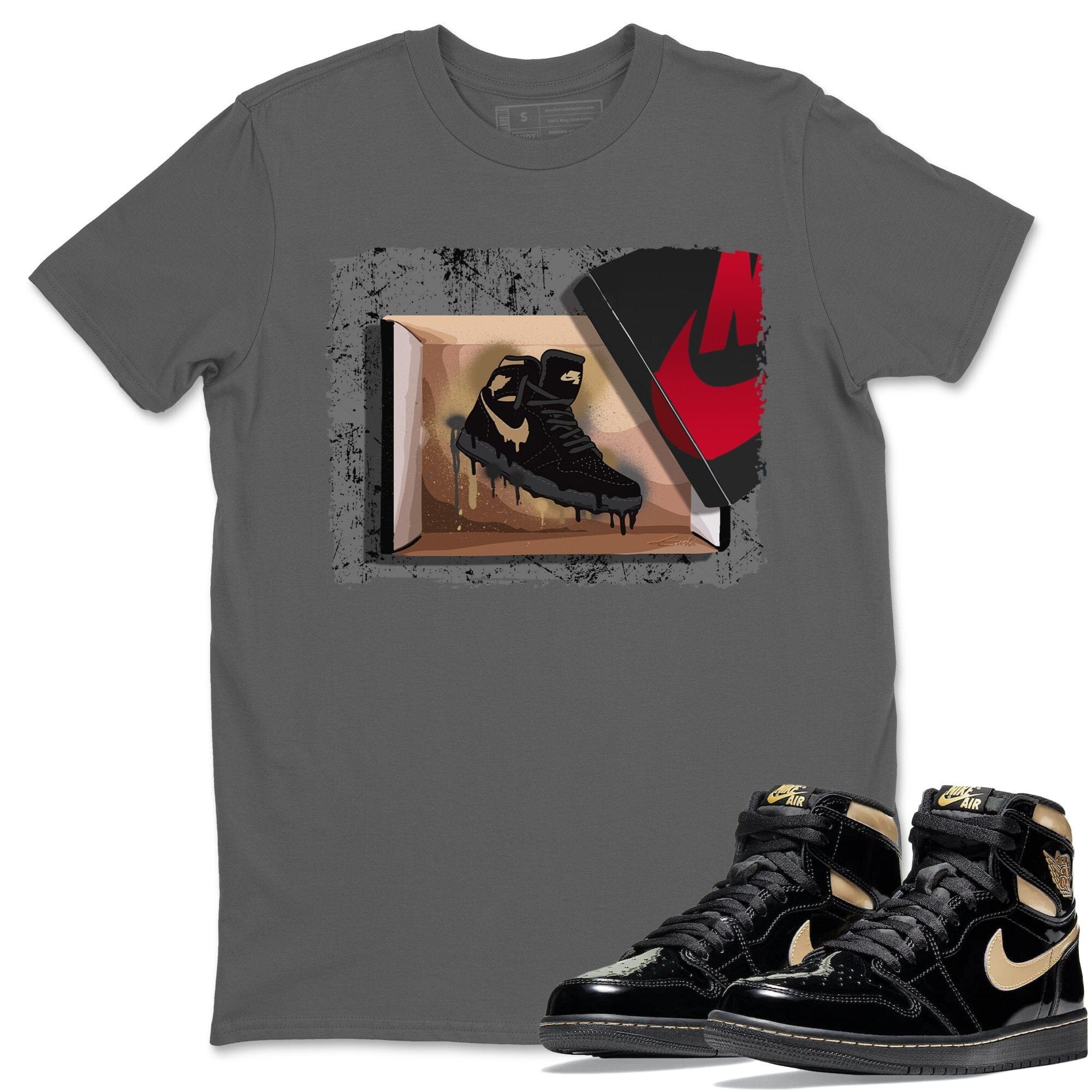 New Kicks Unisex Tops - Air Jordan 1 Black Metallic Gold