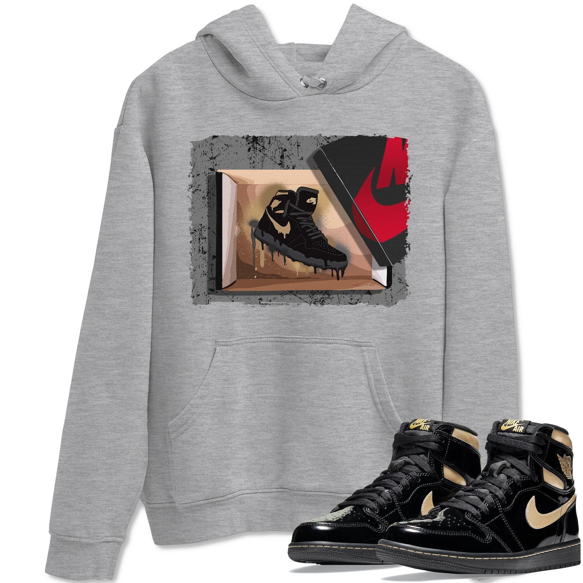 New Kicks Unisex Tops - Air Jordan 1 Black Metallic Gold