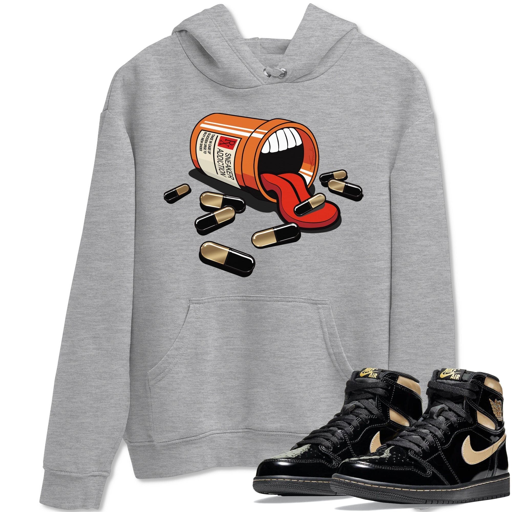 snkmatch Addiction Unisex Tops - Air Jordan 1 Black Metallic Gold