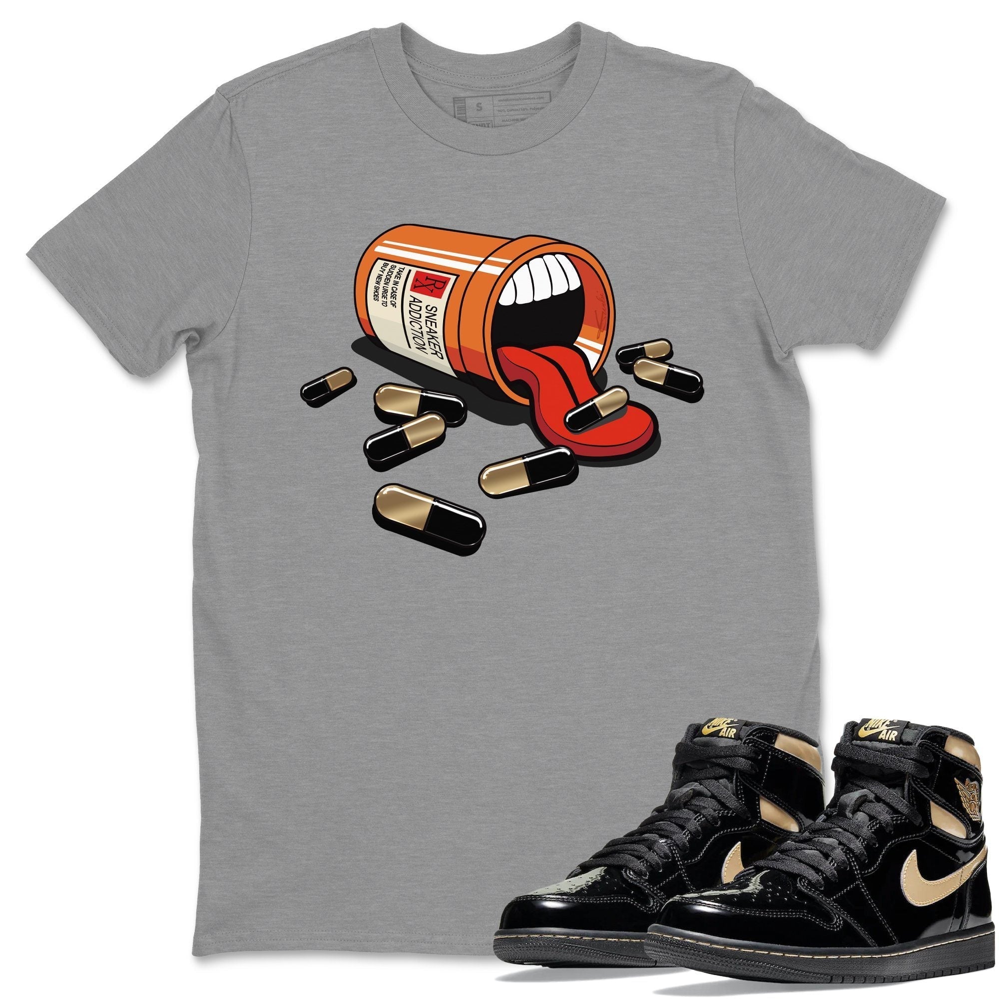 snkmatch Addiction Unisex Tops - Air Jordan 1 Black Metallic Gold
