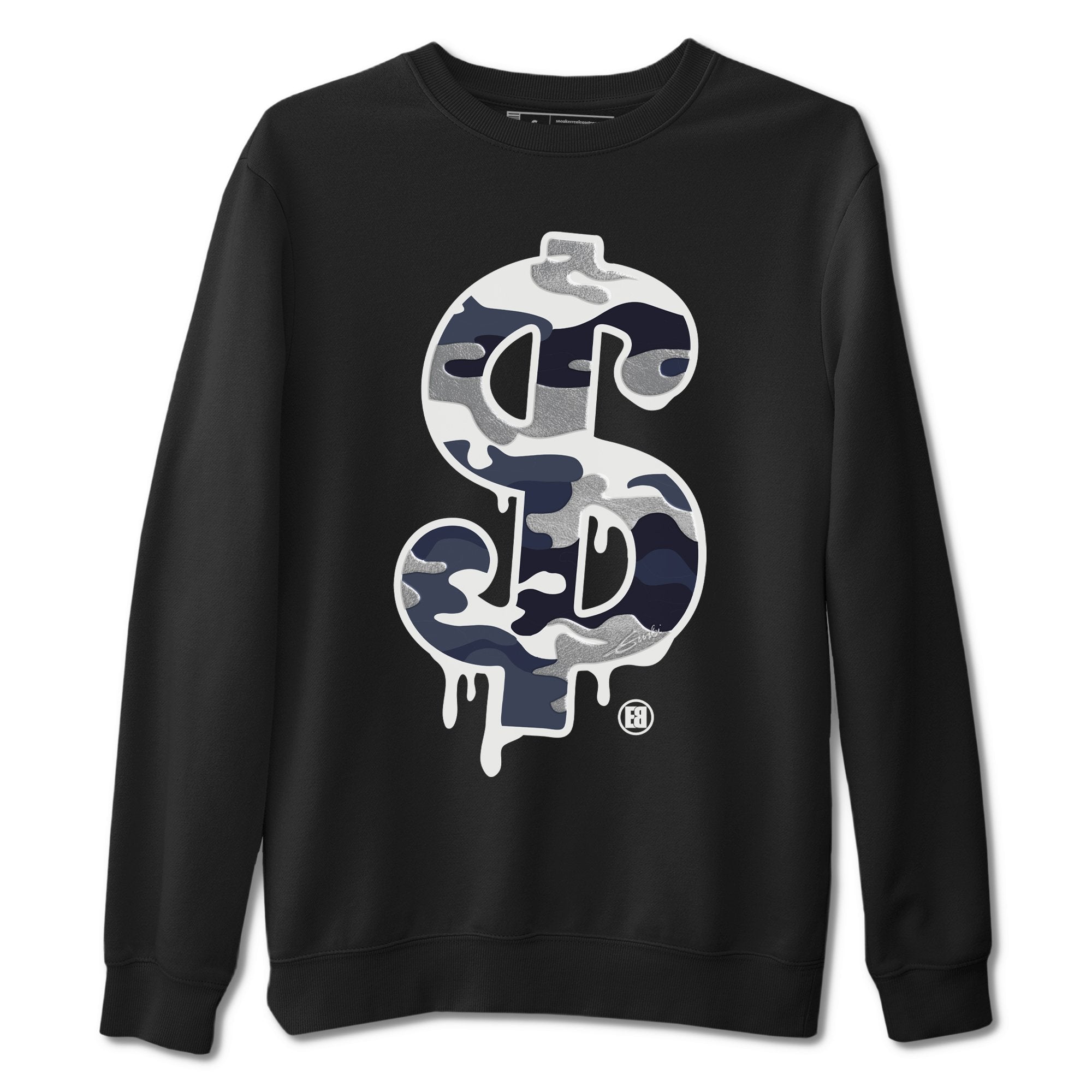 Dollar Camo Unisex Tops - Air Jordan 1 Midnight Navy