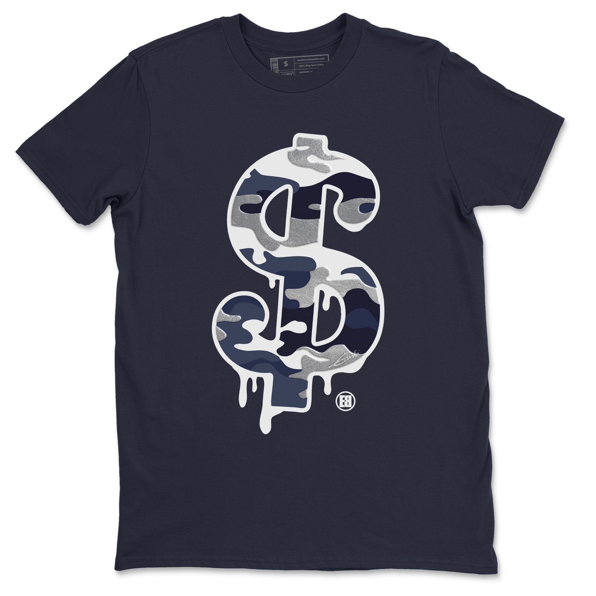 Dollar Camo Unisex Tops - Air Jordan 1 Midnight Navy