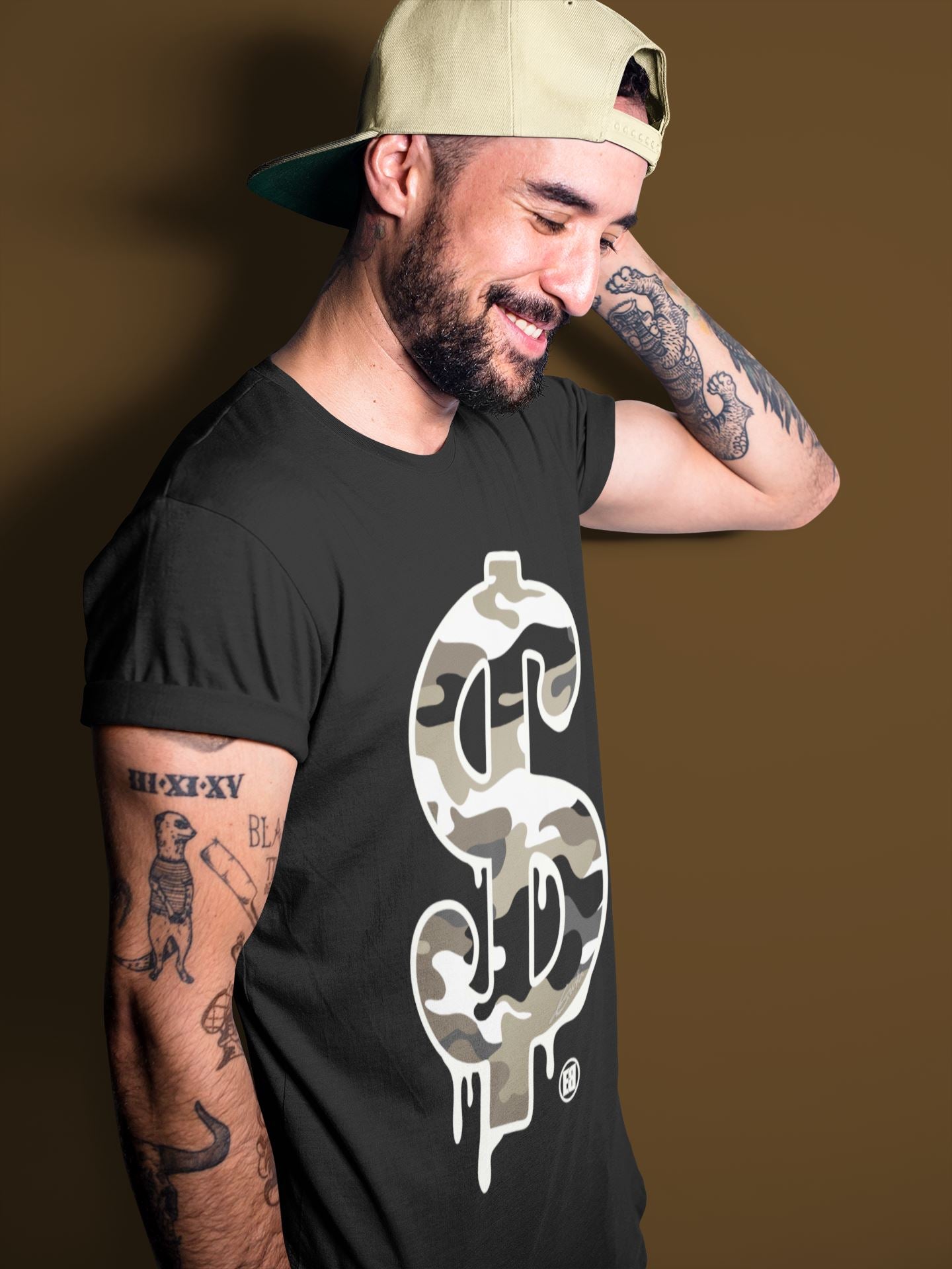 Dollar Camo Unisex Tops - Air Jordan 1 Dark Mocha