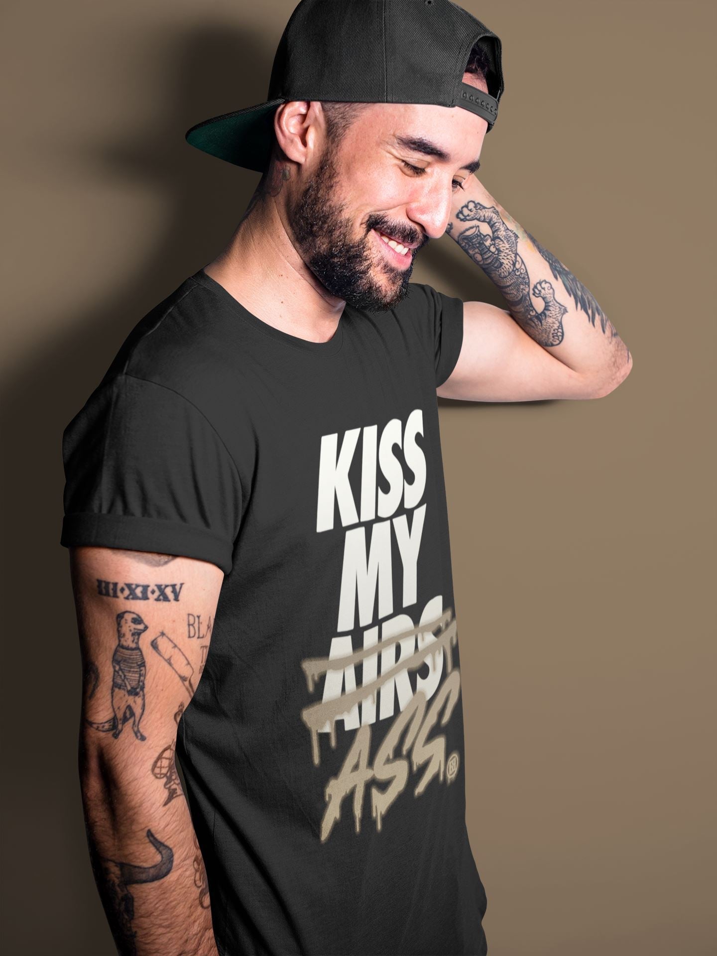 Kiss My Ass Unisex Tops - Air Jordan 1 Dark Mocha
