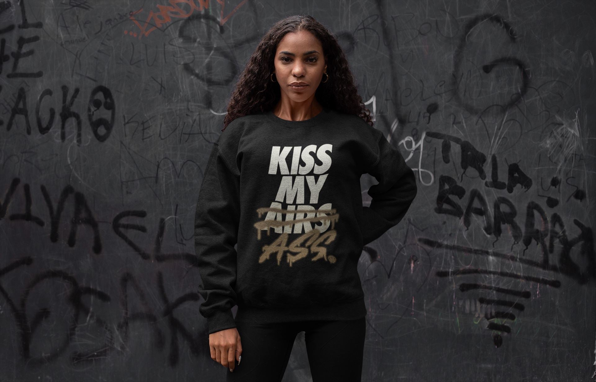 Kiss My Ass Unisex Tops - Air Jordan 1 Dark Mocha