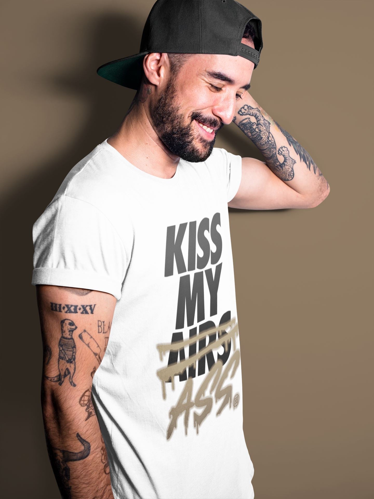 Kiss My Ass Unisex Tops - Air Jordan 1 Dark Mocha