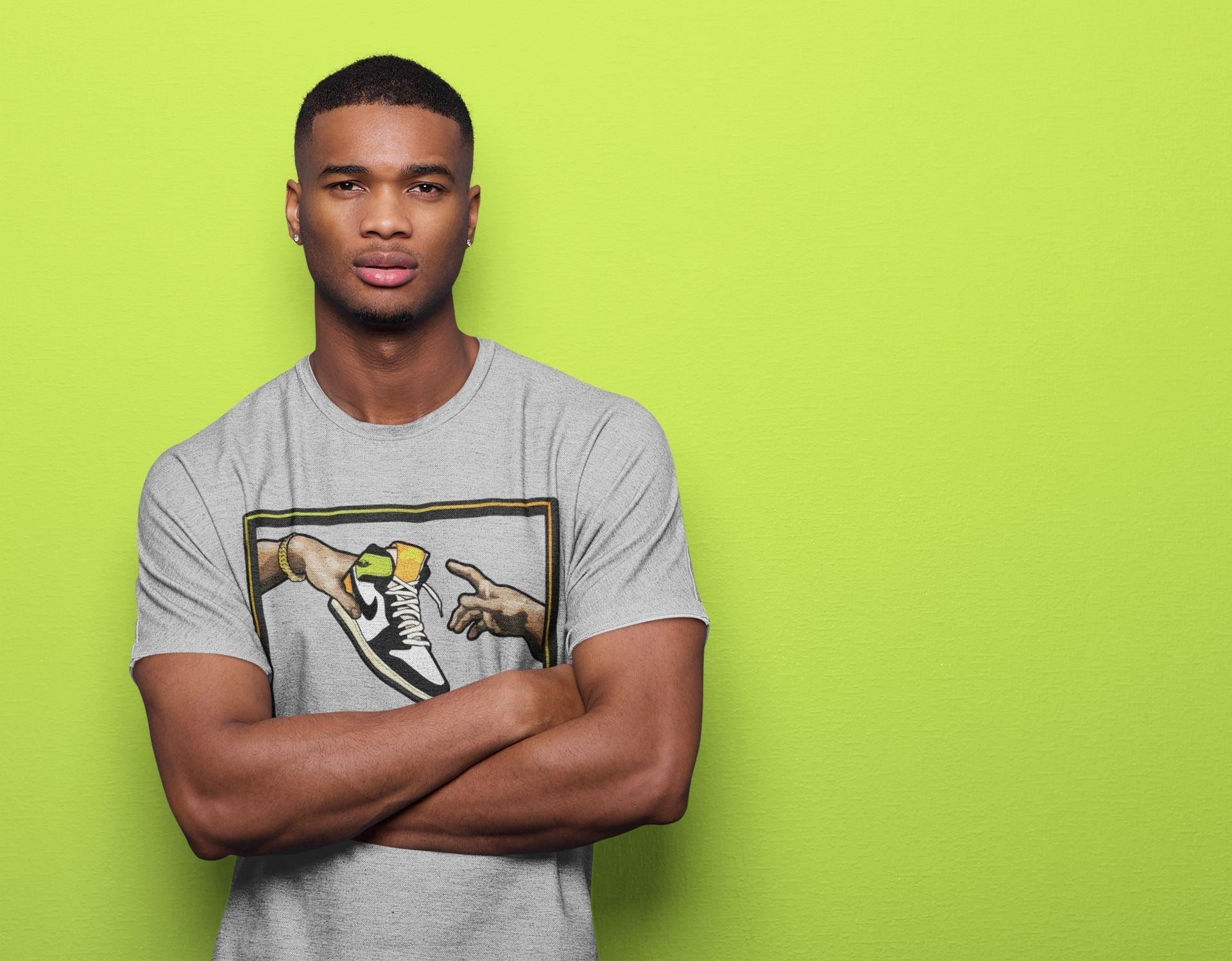 Adam's Creation Unisex Tops - Air Jordan 1 Volt Gold