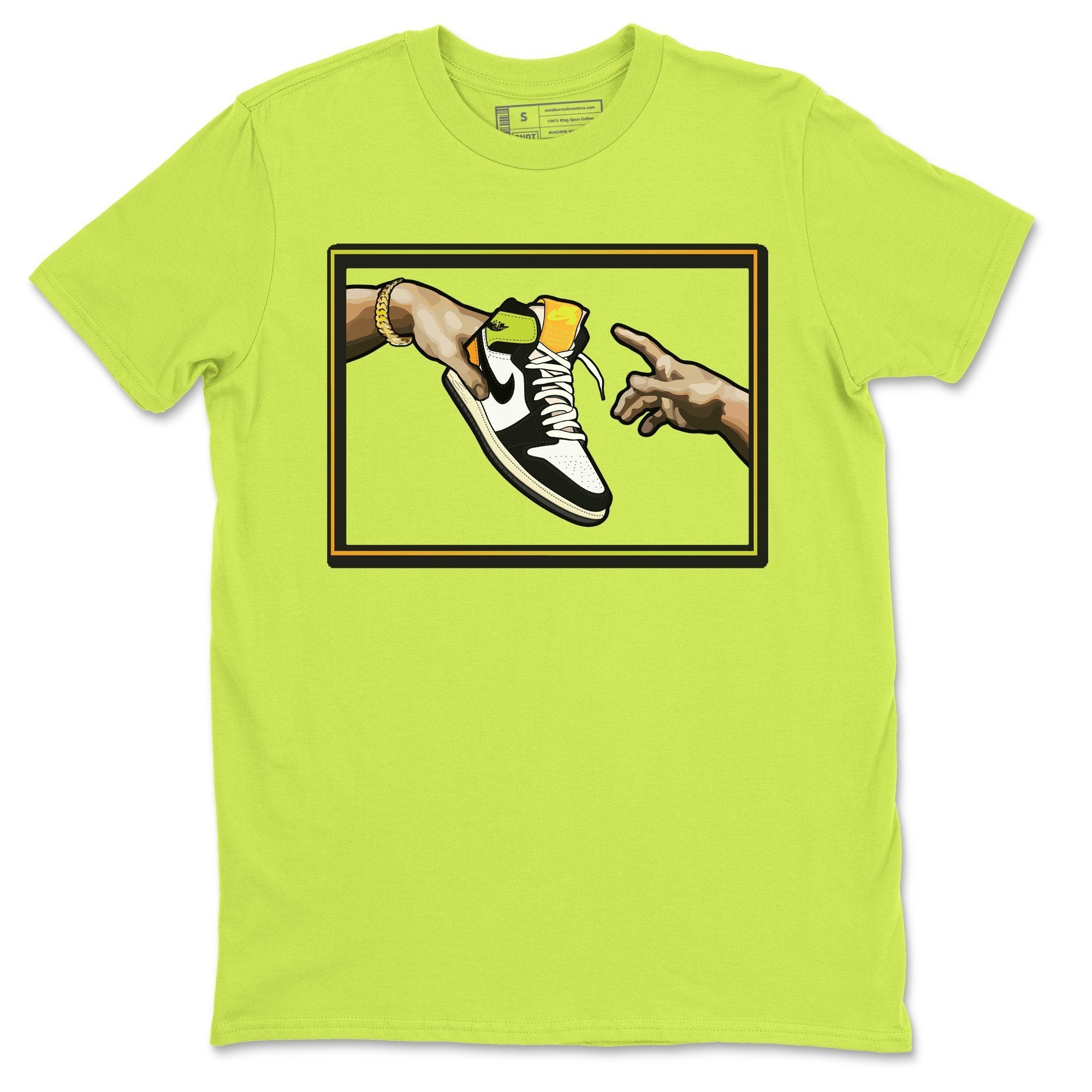 Adam's Creation Unisex Tops - Air Jordan 1 Volt Gold