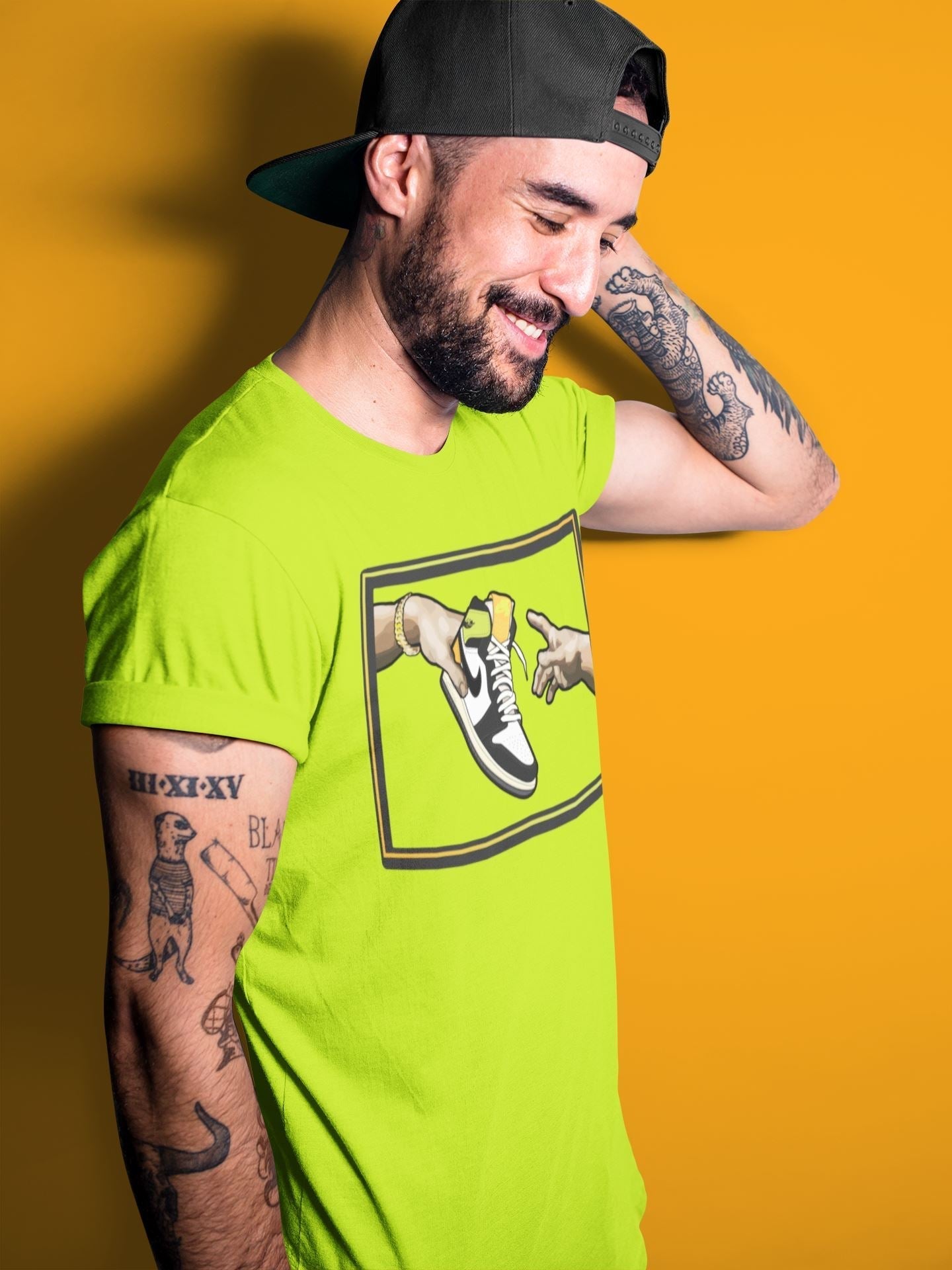 Adam's Creation Unisex Tops - Air Jordan 1 Volt Gold