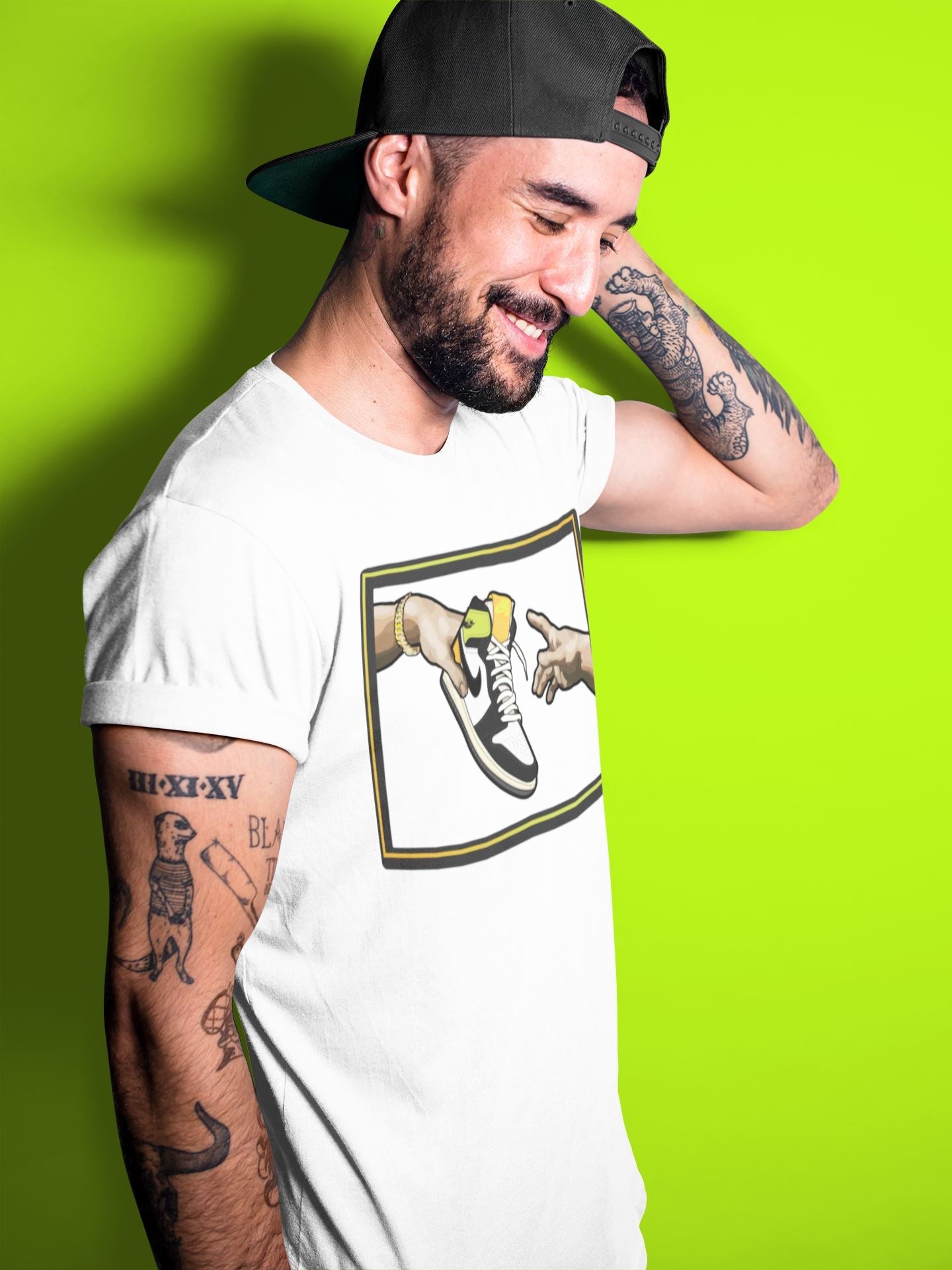Adam's Creation Unisex Tops - Air Jordan 1 Volt Gold