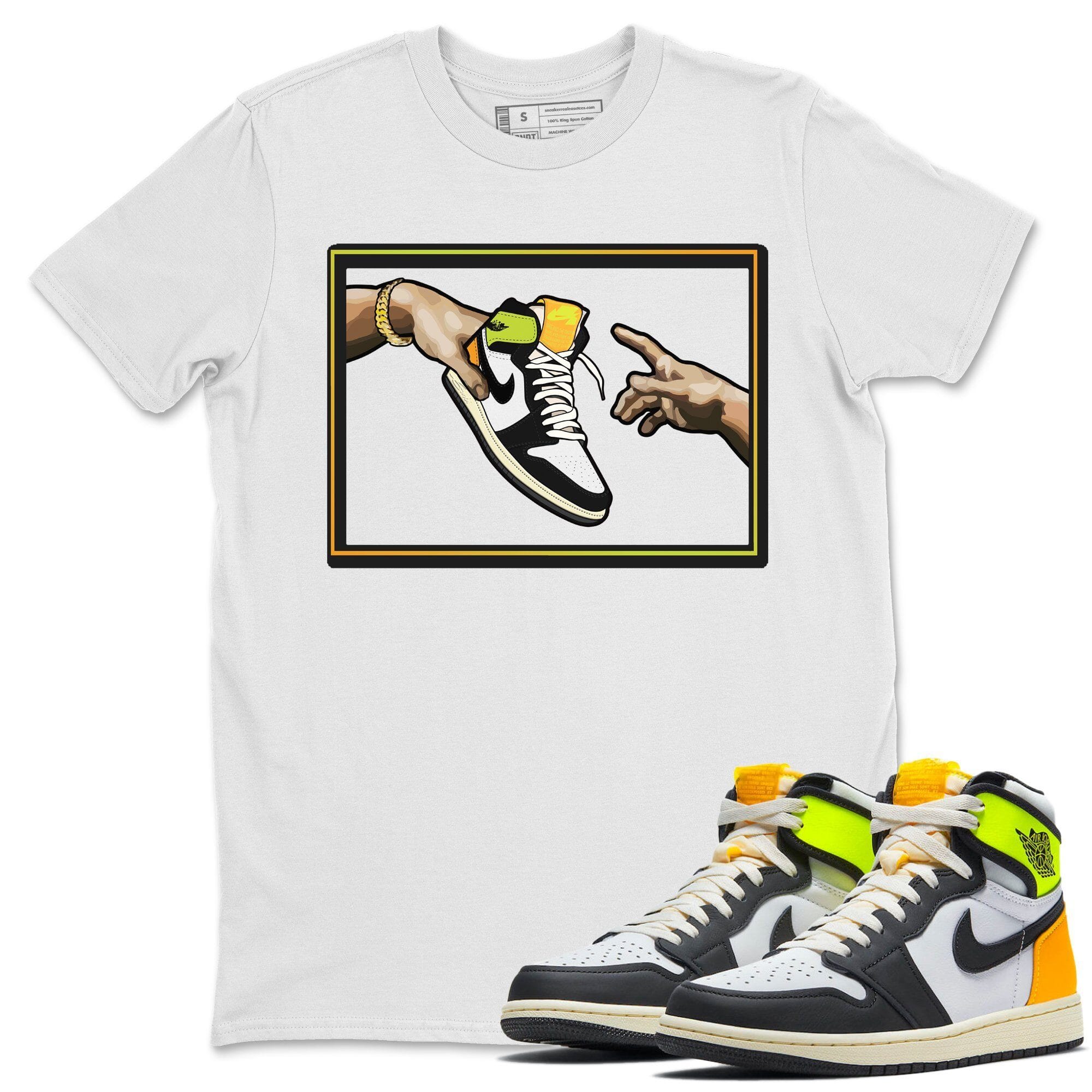 Adam's Creation Unisex Tops - Air Jordan 1 Volt Gold