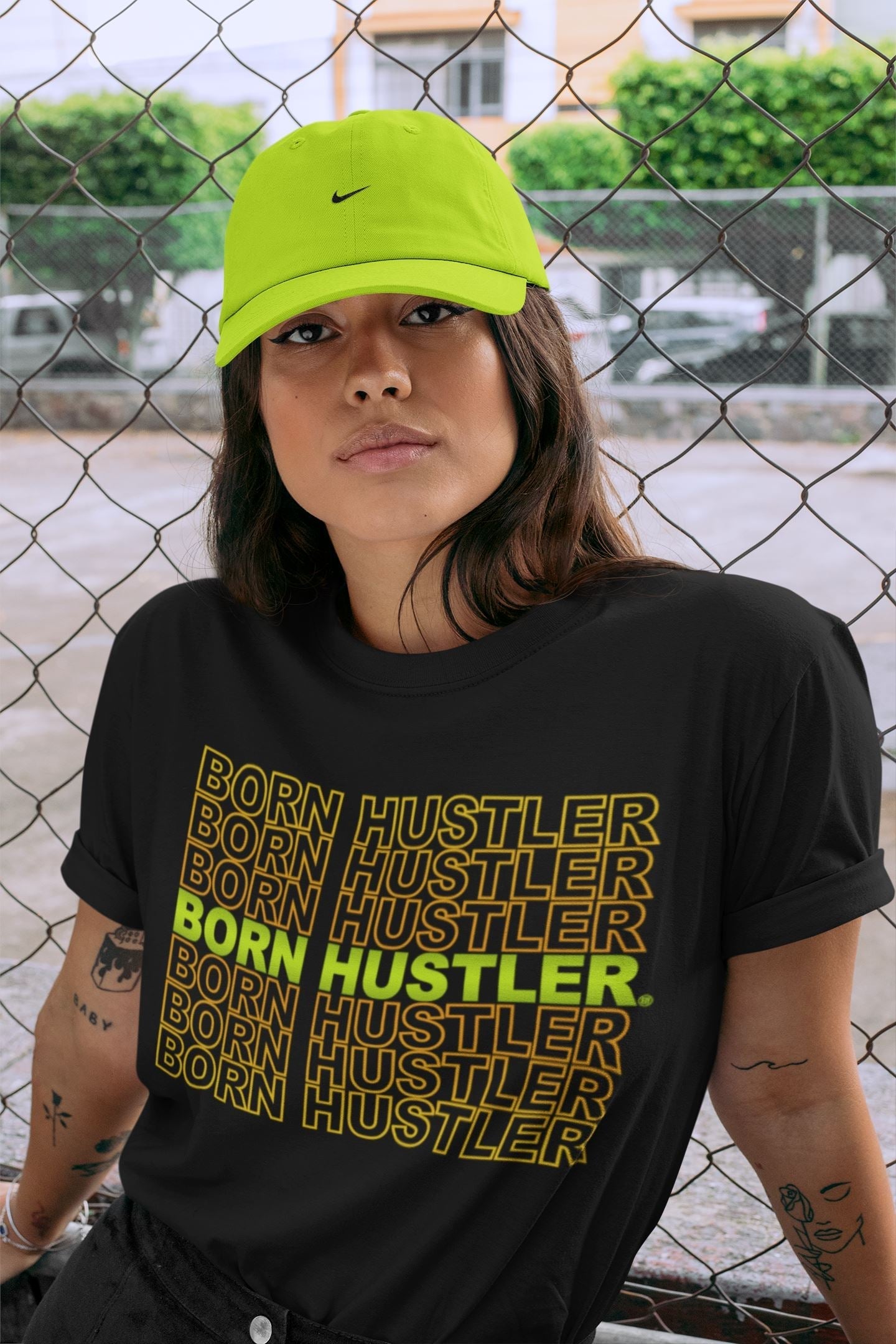 Born Hustler Unisex Tops - Air Jordan 1 Volt Gold