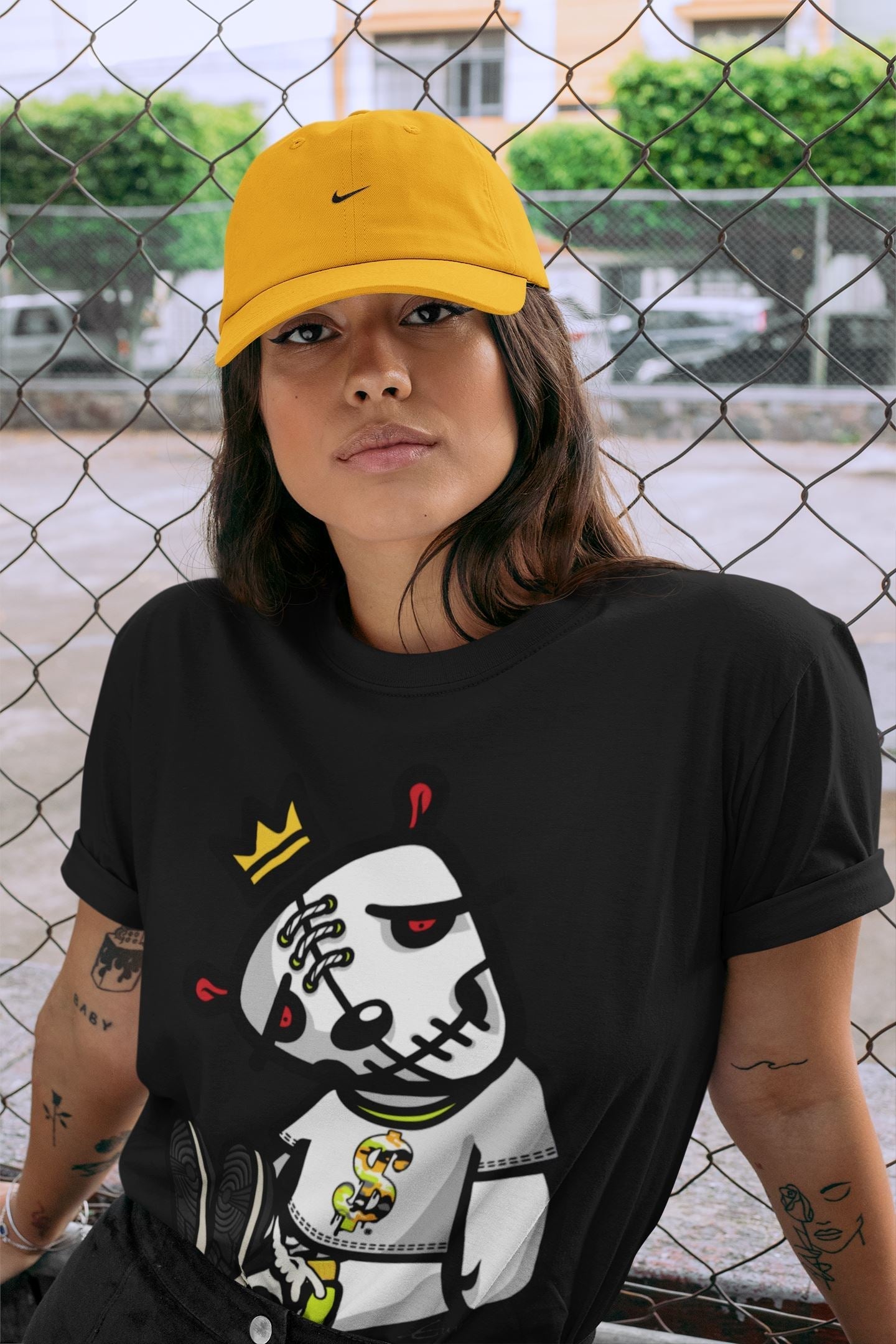 Dead Dolls Unisex Tops - Air Jordan 1 Volt Gold