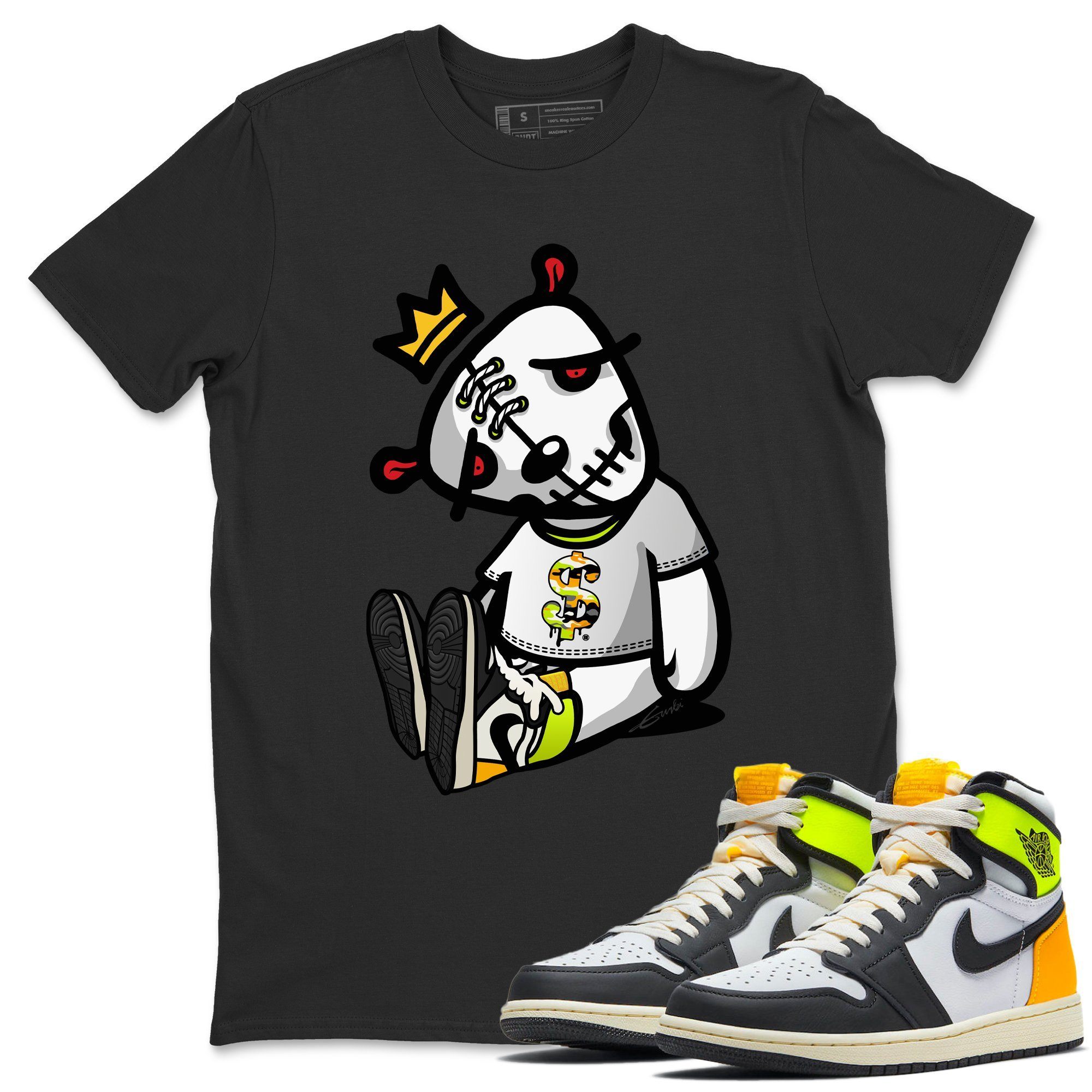 Dead Dolls Unisex Tops - Air Jordan 1 Volt Gold