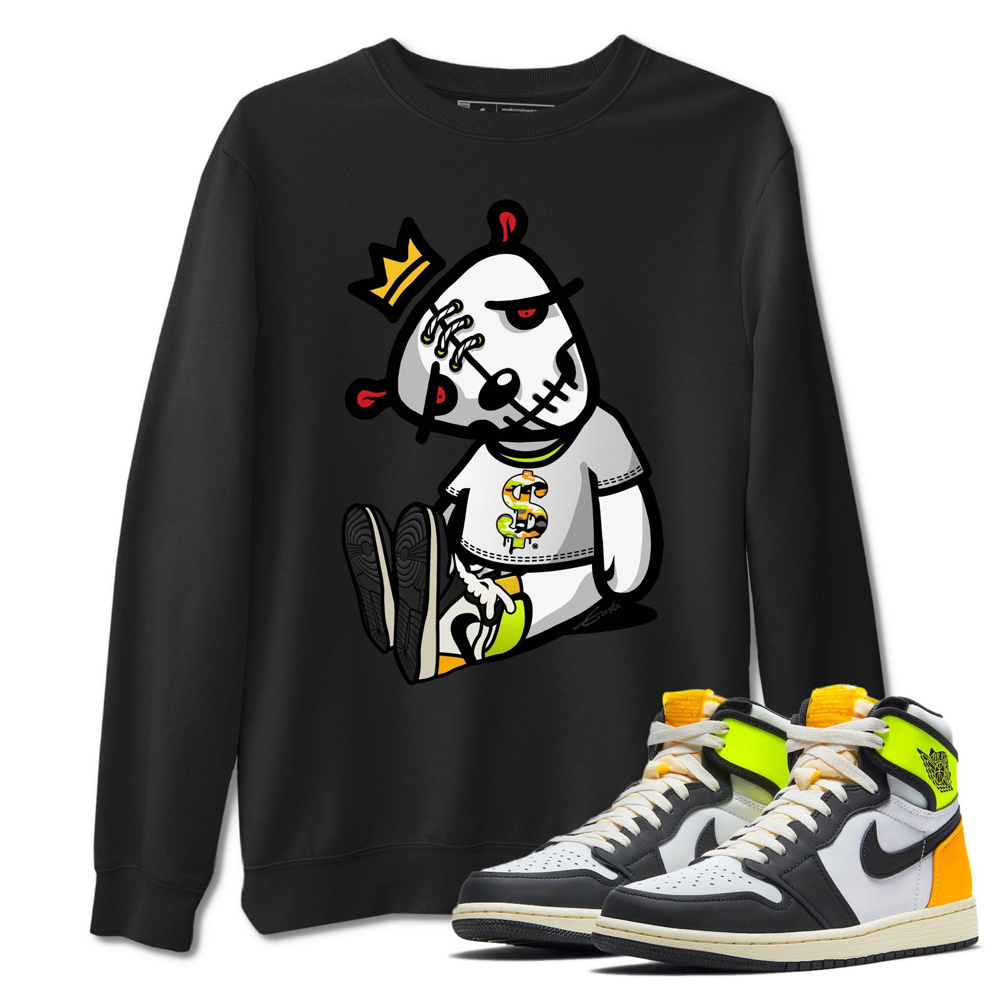 Dead Dolls Unisex Adult Tops - Air Jordan 1 Volt Gold