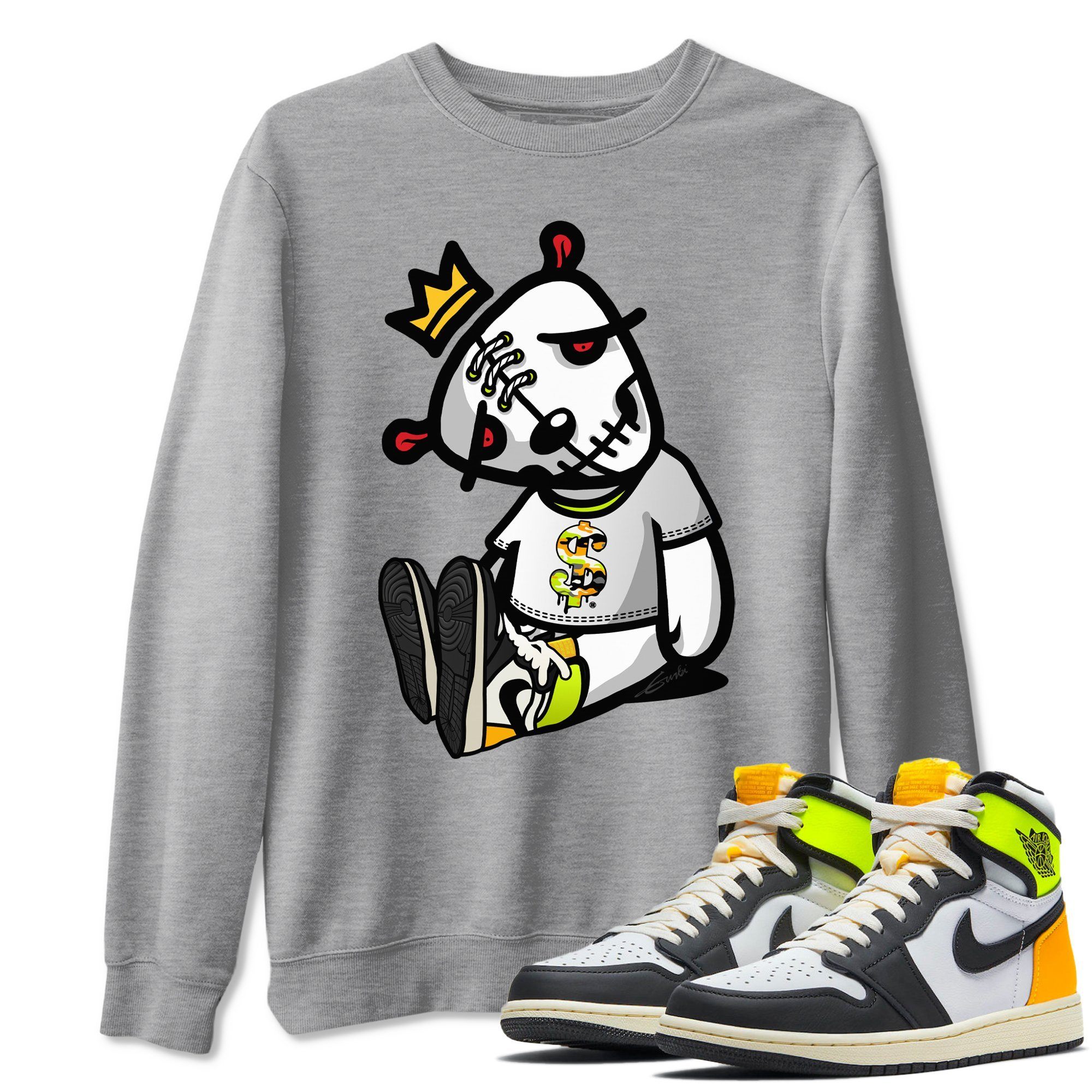 Dead Dolls Unisex Tops - Air Jordan 1 Volt Gold